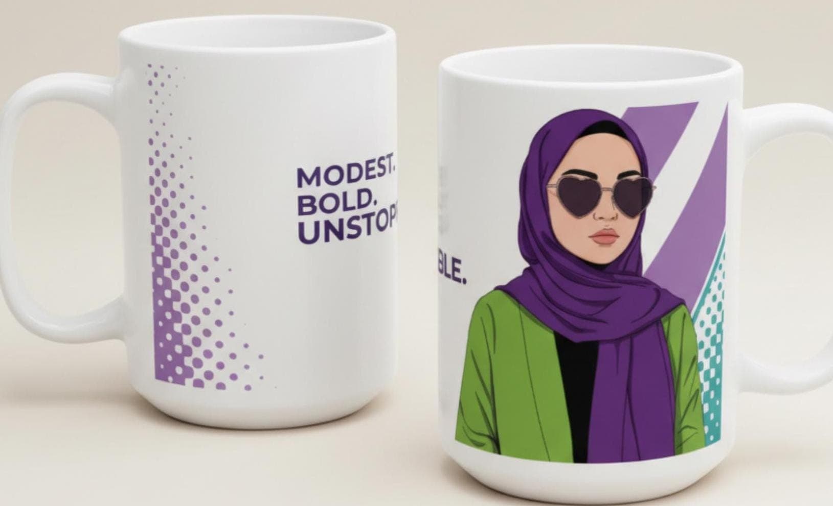 Hijabi Coffee Mug, Bold Muslim Woman Art, Modest Fashion Gift, Islamic Gift for Women, Muslimah Coffee Cup, Hijab Style Mug, Office Mug