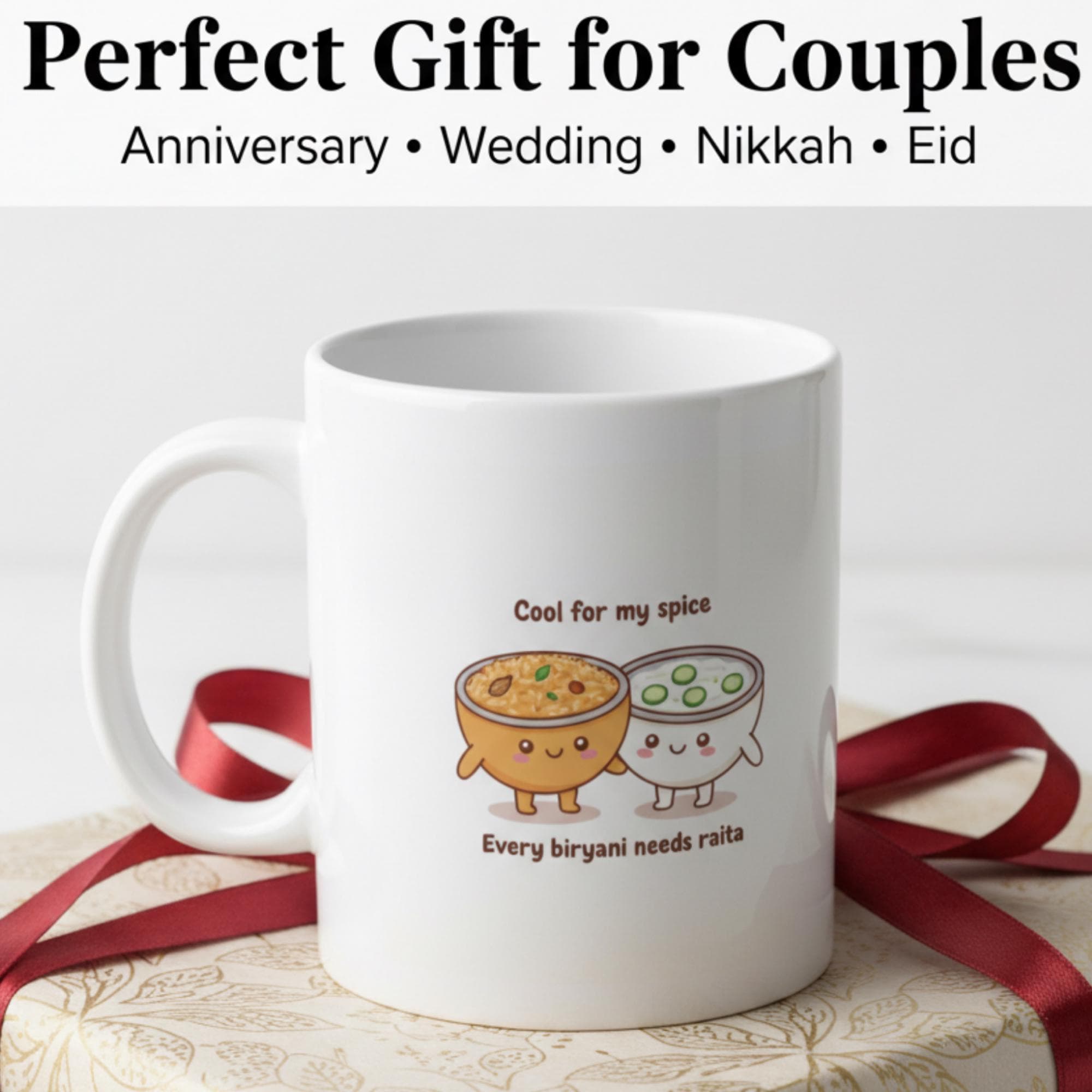 Cute Biryani & Raita Mug, Desi Couple Gift, Funny South Asian Food Mug, Pakistani Indian Food Lover Mug, Cool for My Spice Mug - image 3