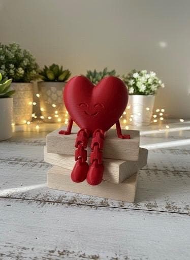 Sitting Heart Figurine | Minimalist Home Decor Gift | Modern PLA Sculpture - image 5