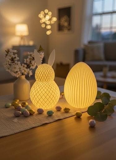 Easter Bunny Night Light – Minimal Spring Home Decor (3D Printed) - image 4