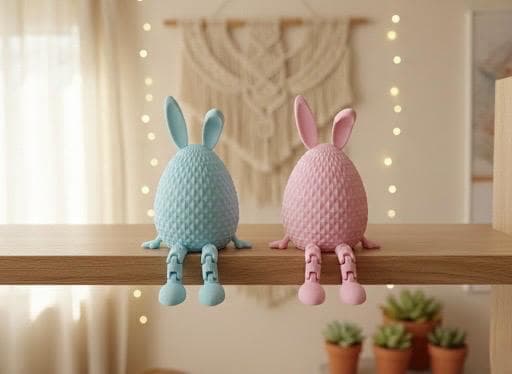 Pastel Bunny Figurine – Modern Minimalist Nursery Shelf Decor - image 4