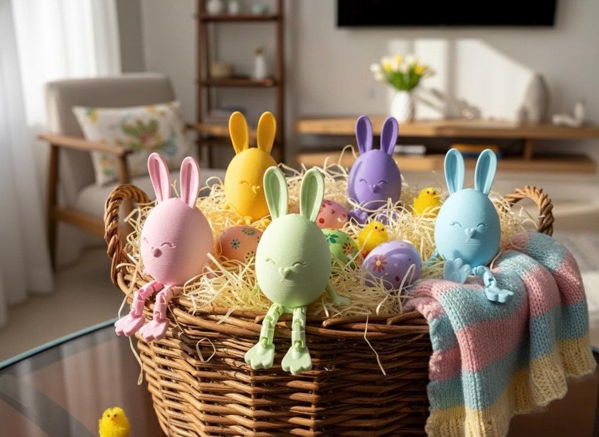 Pastel Easter Bunny Shelf Sitter – Spring Home Decor (3D Printed)