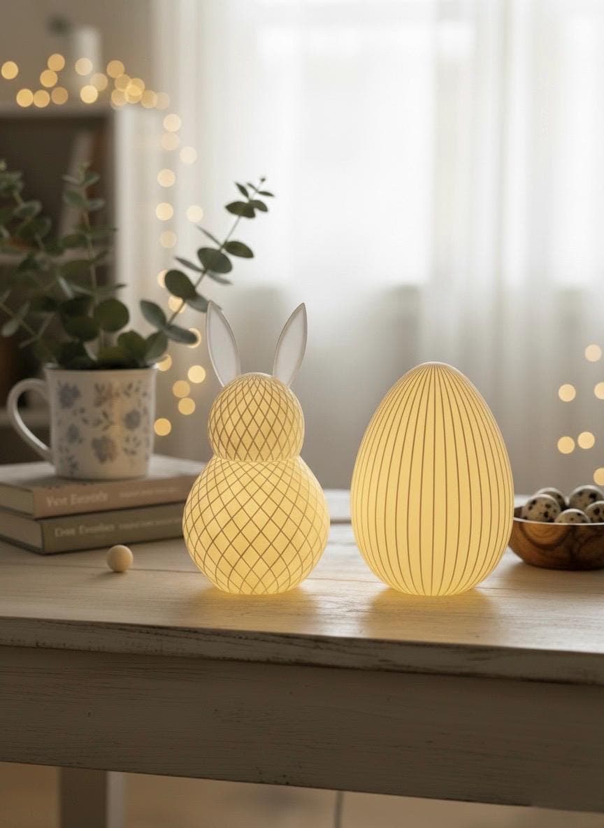 Easter Bunny Night Light – Minimal Spring Home Decor (3D Printed)