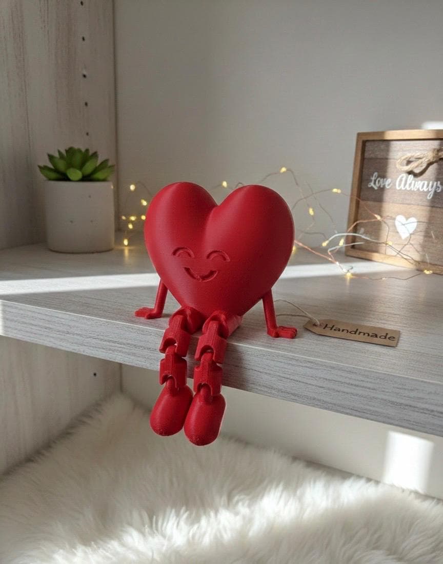 Sitting Heart Figurine | Minimalist Home Decor Gift | Modern PLA Sculpture - image 3
