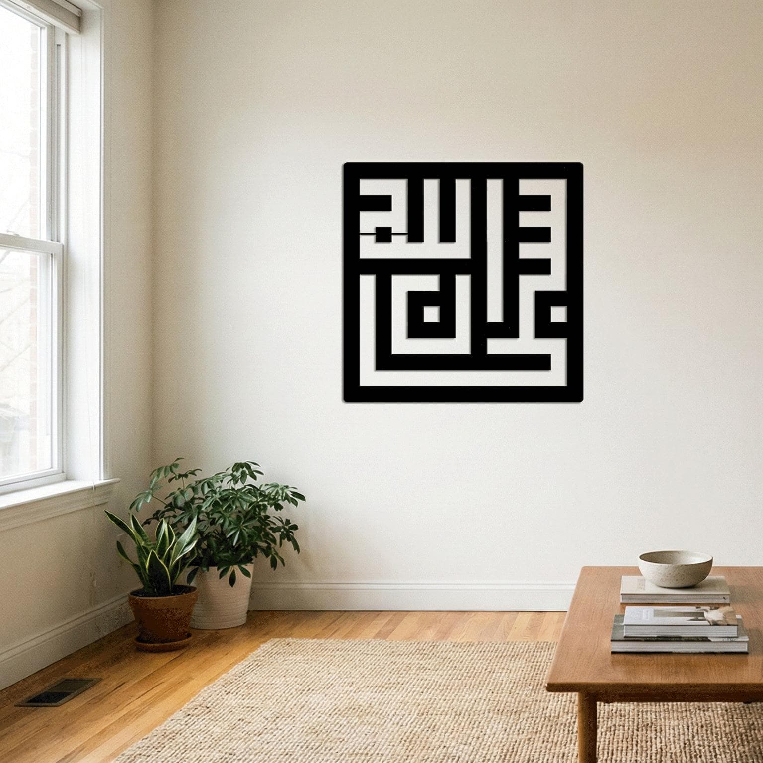 Subhanallah Kufi Metal Decor, Islamic Sign, Arabic Praise Design, Modern Muslim Home Accent
