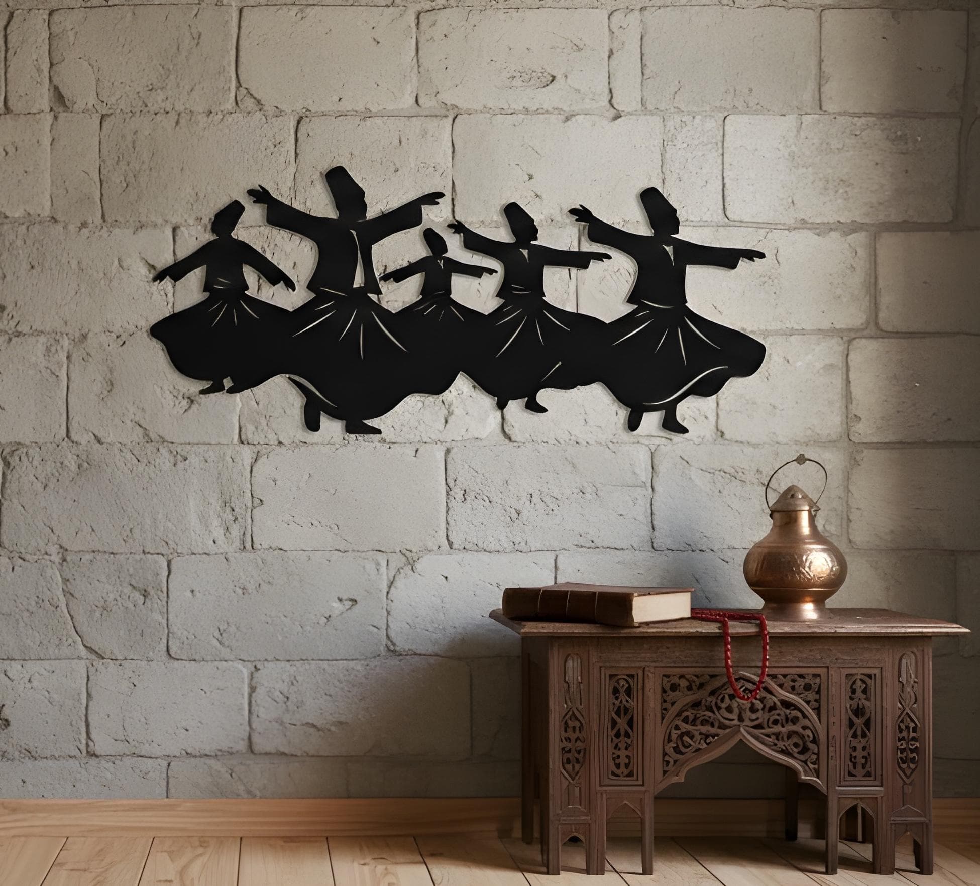 Whirling Dervish Metal Wall Art, Ramadan Eid Wall Hanging Gift, Mevlana Rumi Home Decor,