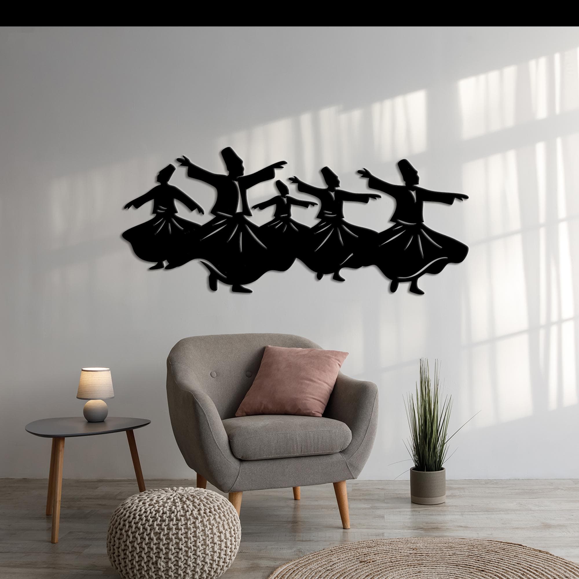 Whirling Dervish Metal Wall Art, Ramadan Eid Wall Hanging Gift, Mevlana Rumi Home Decor, - image 4