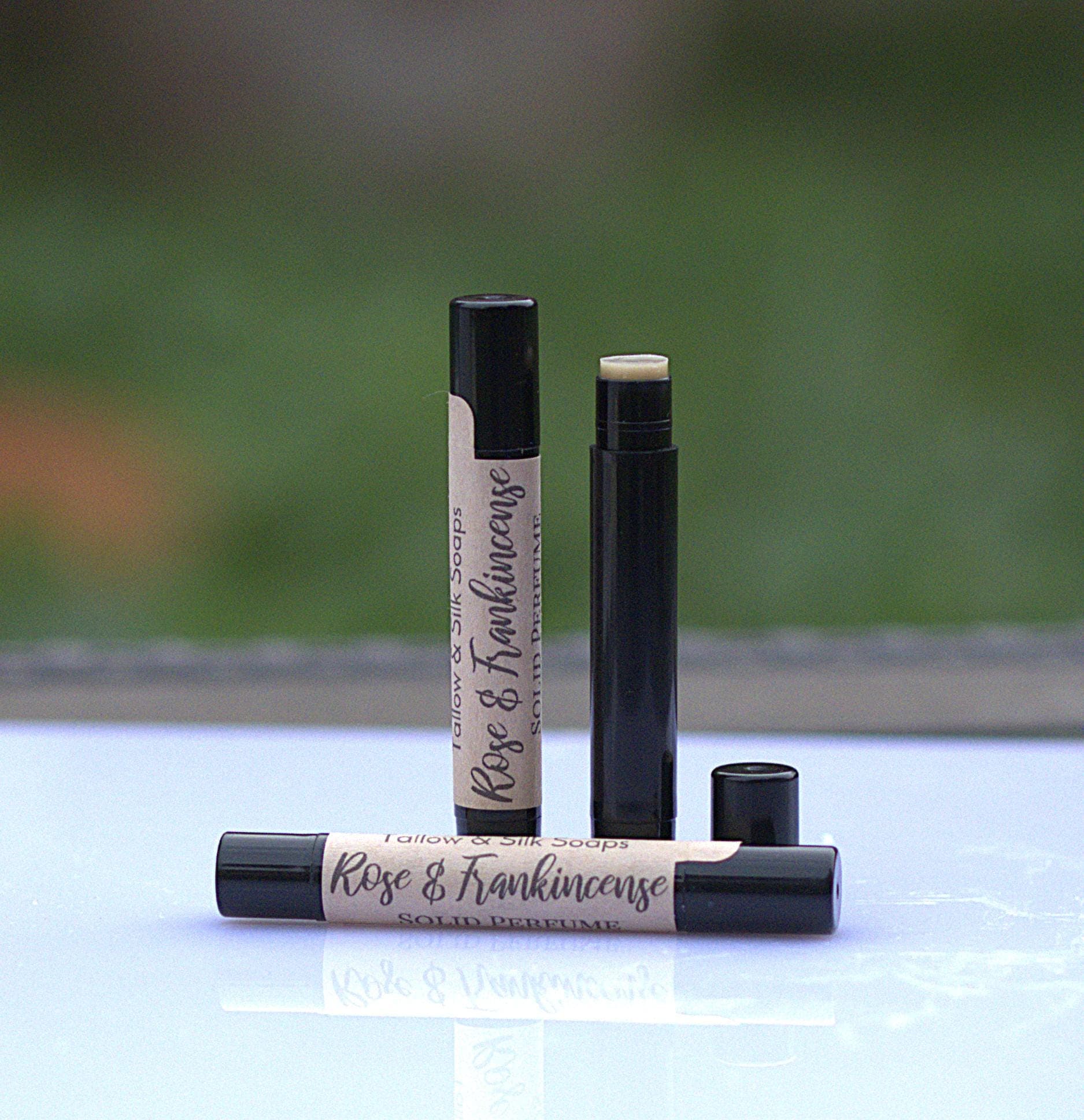 Floral Solid Perfume. Rose & Frankincense, Jasmine. Natural, Halal, Vegan. Handcrafted. Travel friendly. 0.07 oz