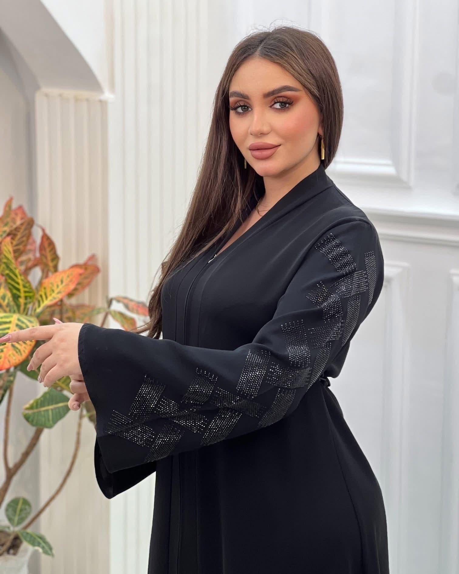 Embroidered Abaya Dress with Crystal Detail | Islamic Modest Wear for Everyday & Occasions | Luxury - image 5