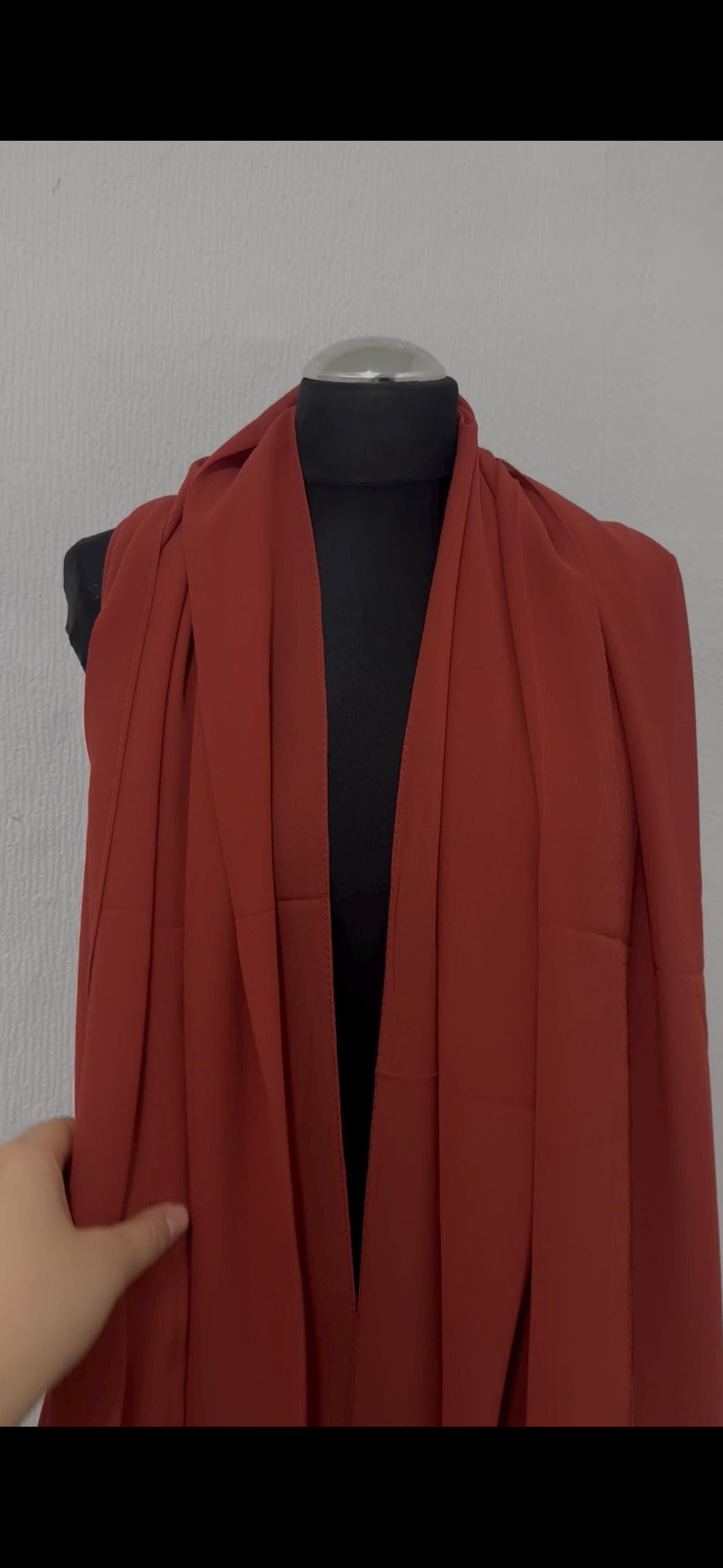 Crepe Hijab Scarf – Lightweight Soft Wrap – Solid Colour Shawl - image 3