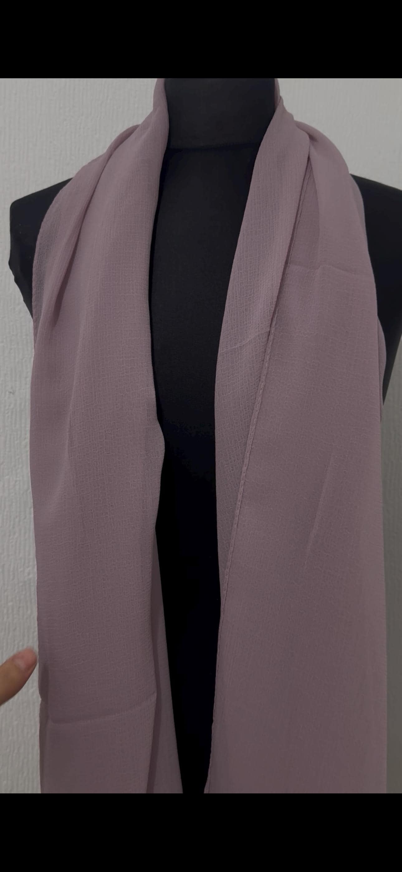 Crepe Hijab Scarf – Lightweight Soft Wrap – Solid Colour Shawl - image 4