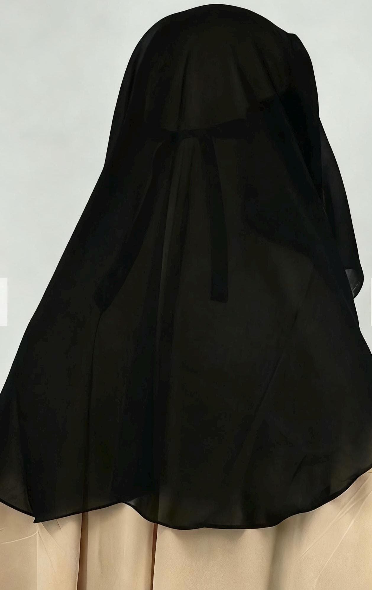 Two-Layer Tie-Back Niqab – Breathable Chiffon Face Veil, Modest Islamic Hijab - image 4