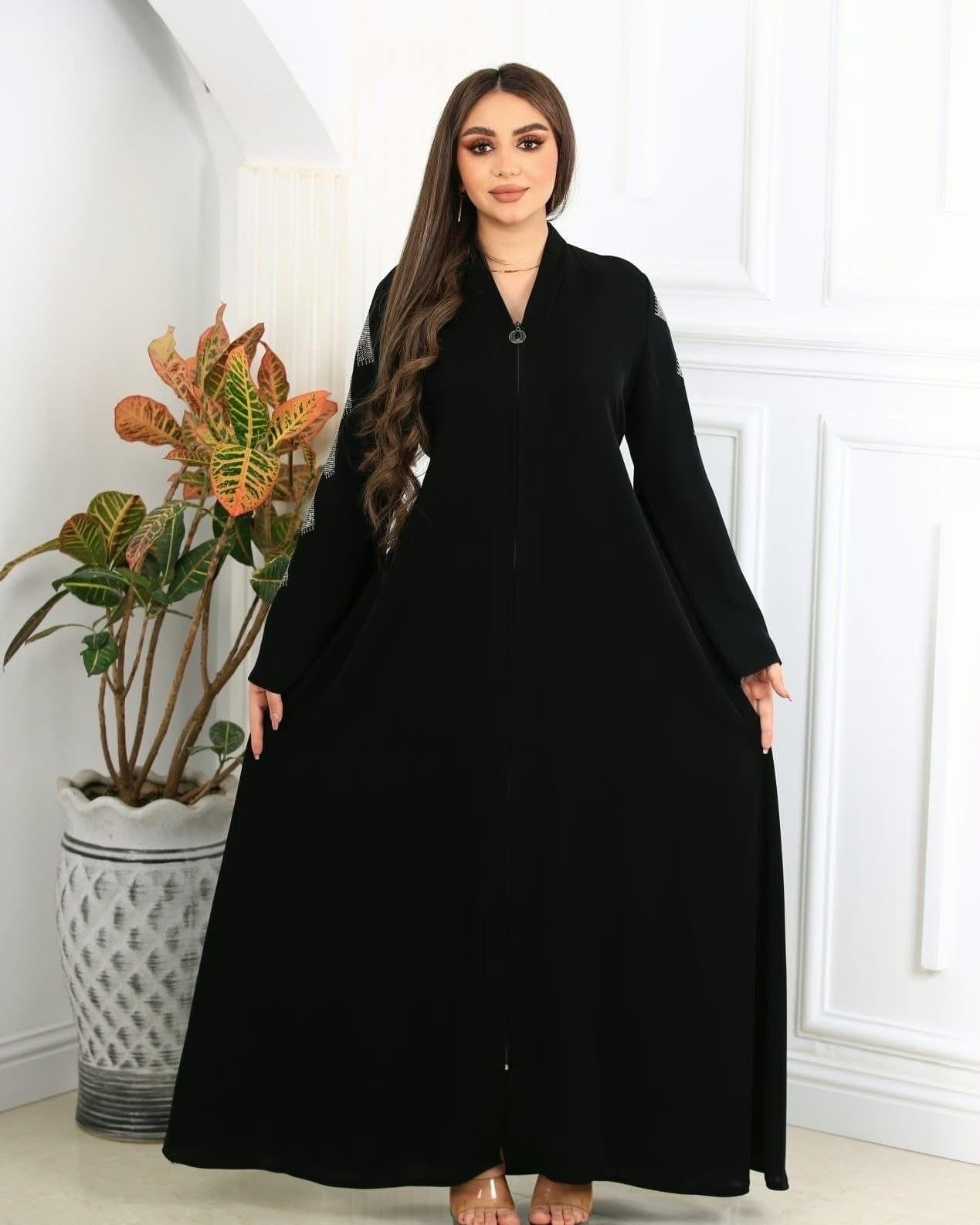 Embroidered Abaya Dress with Crystal Detail | Islamic Modest Wear for Everyday & Occasions | Luxury - image 3