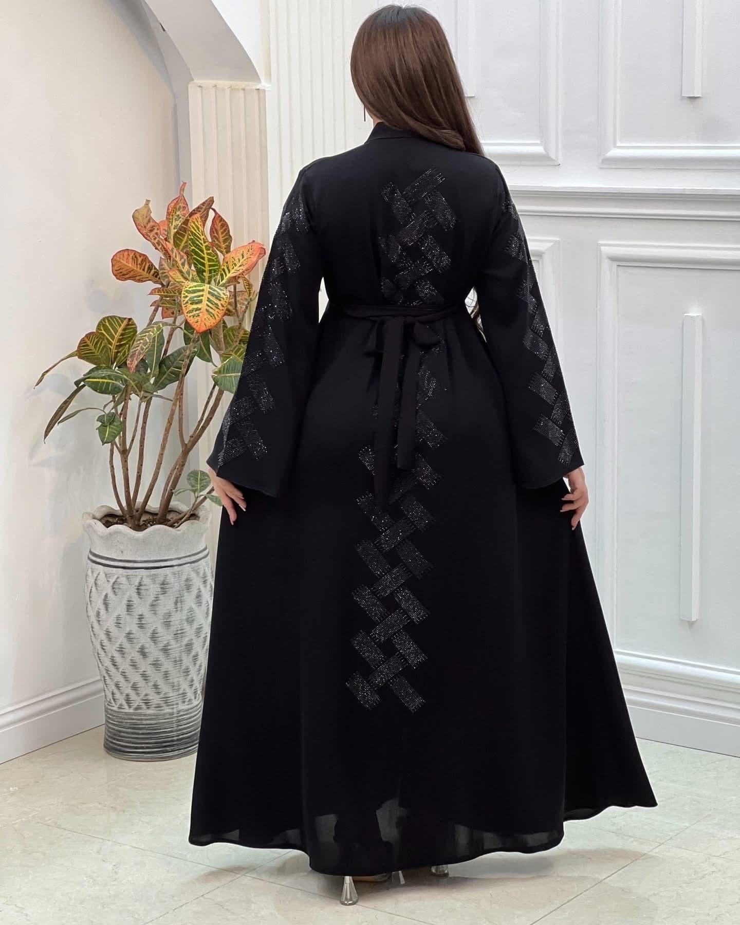 Embroidered Abaya Dress with Crystal Detail | Islamic Modest Wear for Everyday & Occasions | Luxury - image 4
