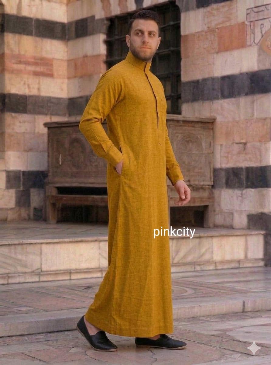 Men Thobe Jubba, Islamic Clothing for Men, Arabic , Muslim Prayer Dress, Ramadan Eid Outfit - image 5