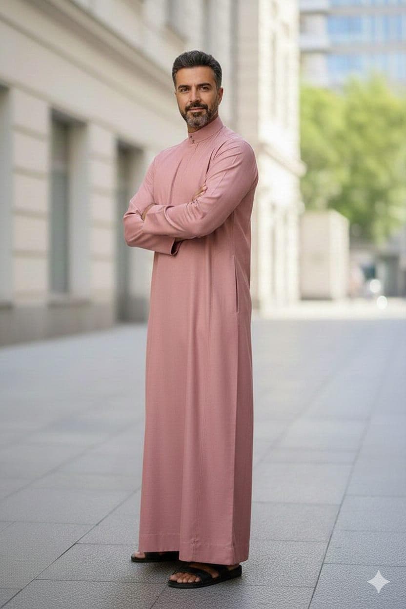 Men's Mustard Yellow Thobe | Islamic Jubba, Eid Prayer Abaya - image 5