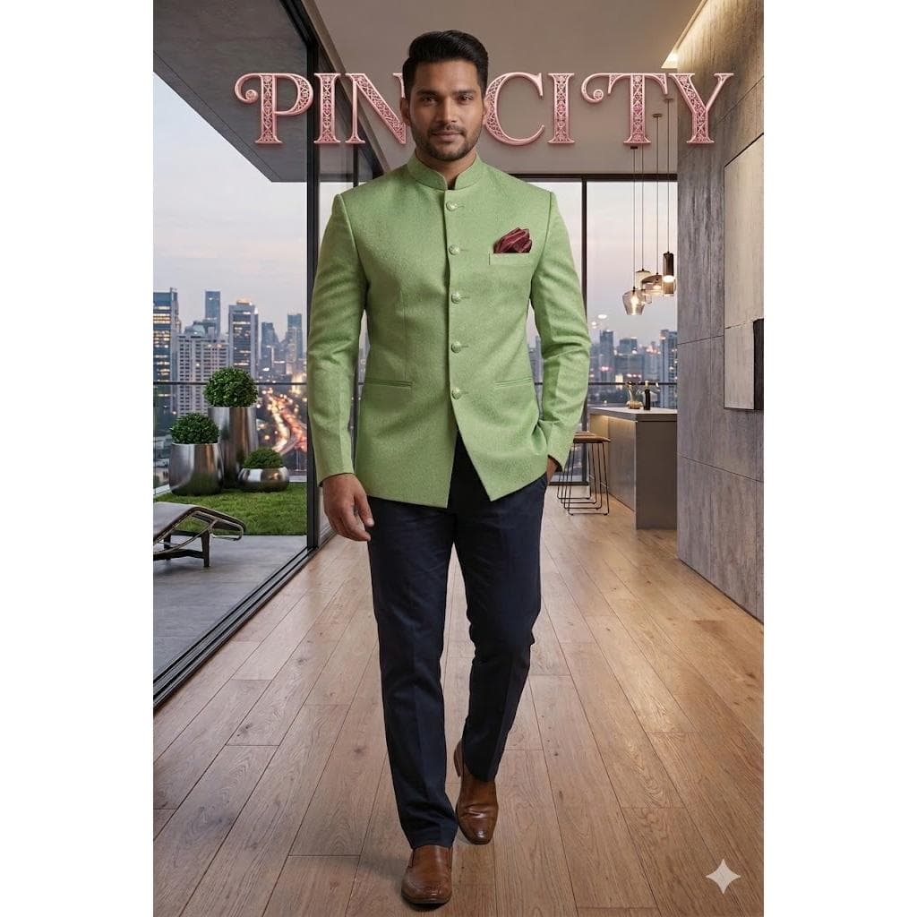 Mens Green Jodhpuri Suit Bandhgala Suit Wedding Groom Outfit Royal Indo Western Suit Modi Jacket Formal Ethnic Wear Men