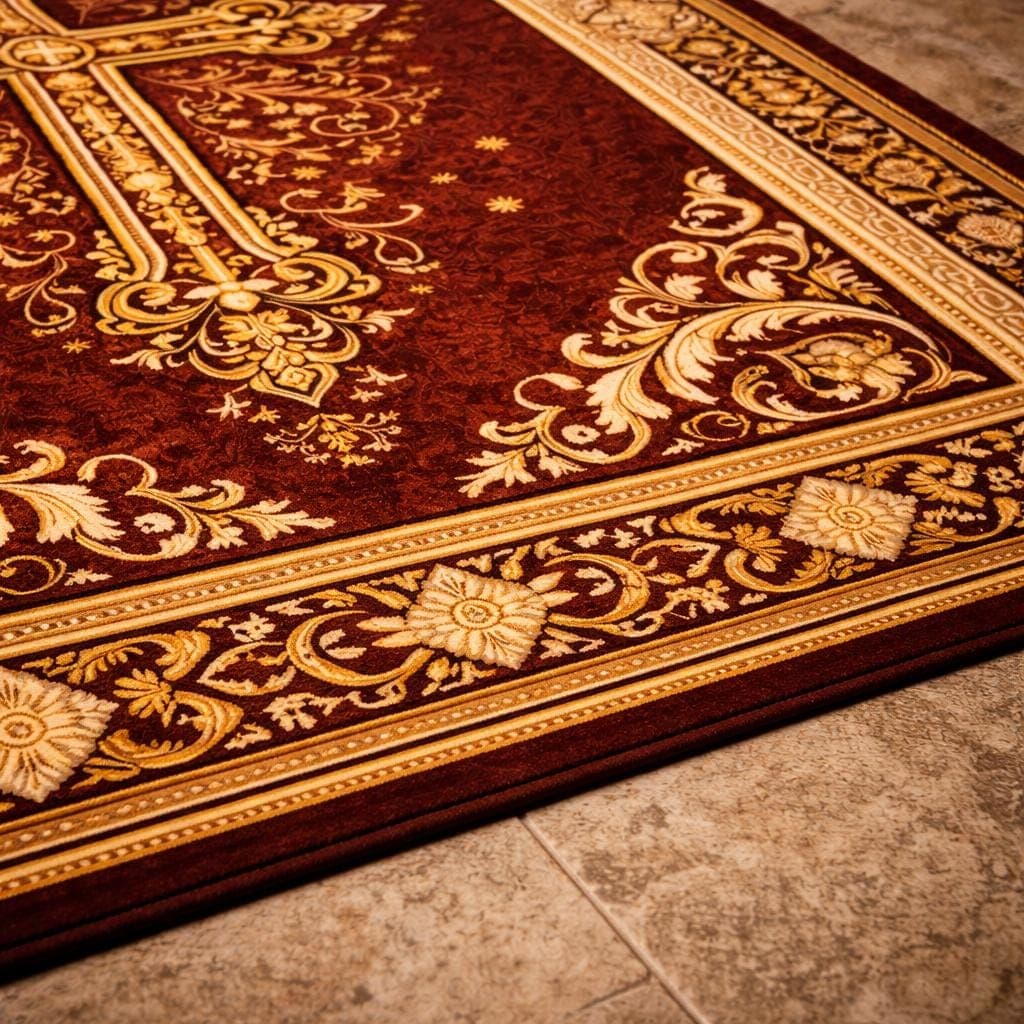Christian Cross Prayer Rug, Catholic Prayer Mat, Religious Prayer Rug, Christian Prayer Carpet, Church Prayer Rug, Christian Home Decor - image 5