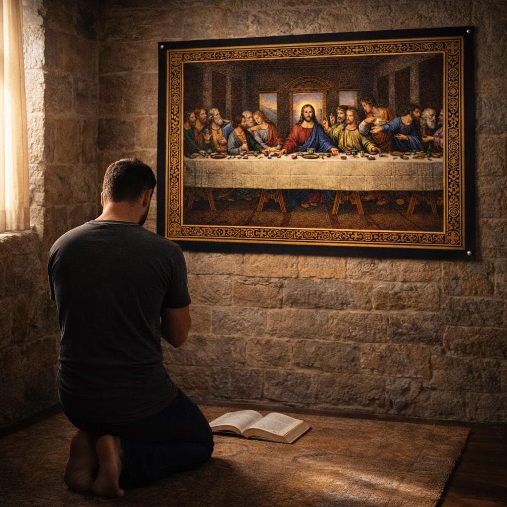Last Supper Tapestry Wall Hanging,Christian Wall Art,Jesus Religious Tapestry,Christian Home Decor,Catholic Wall Tapestry,Biblical Art Decor - image 4