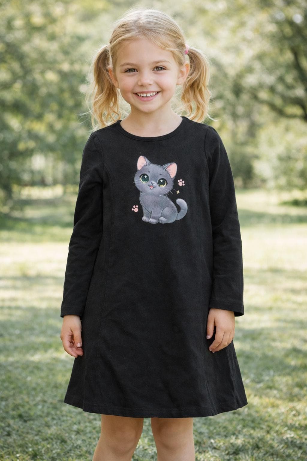 Faded Glory 7-8Y Black Dress