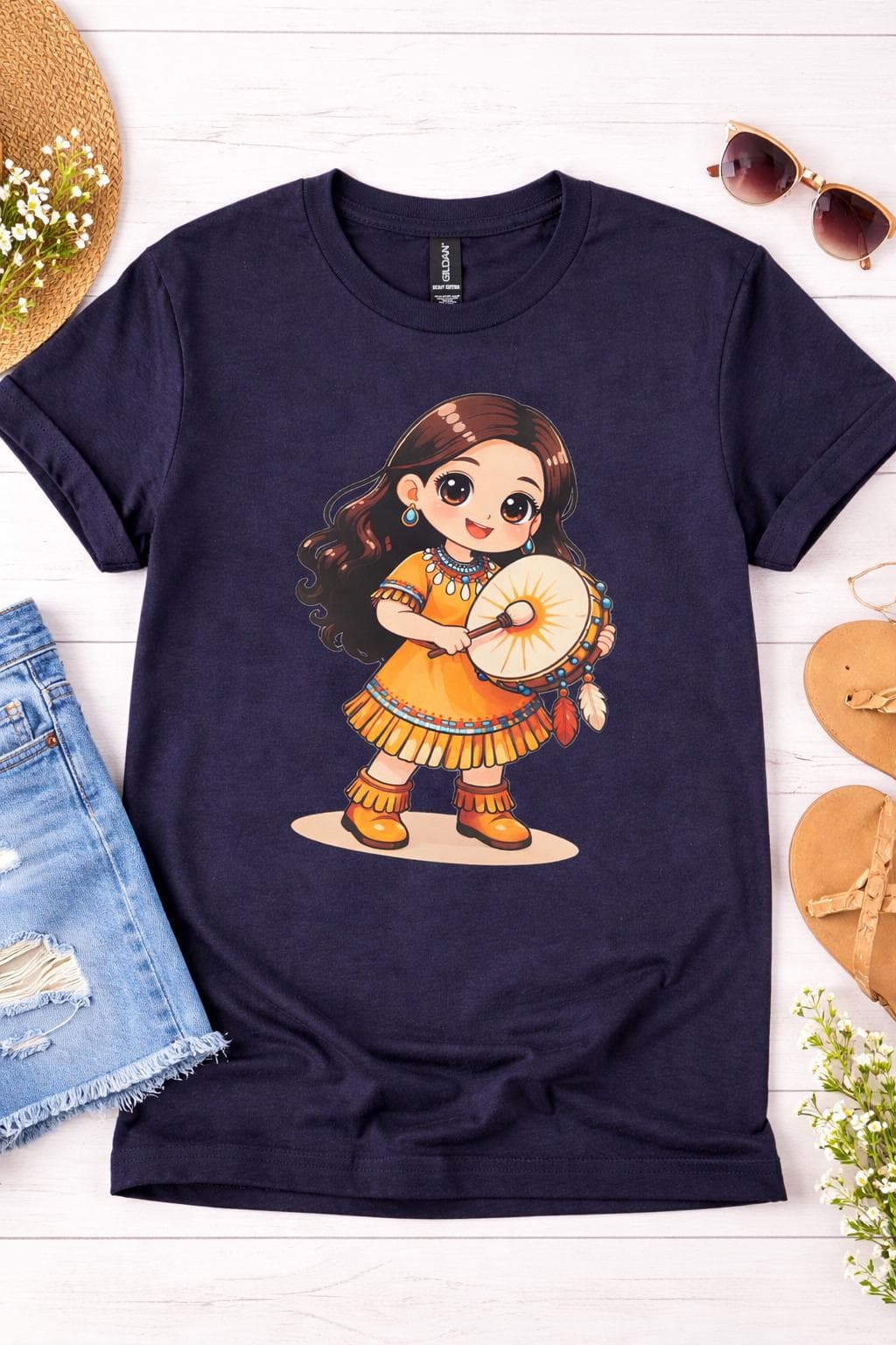 Native Inspired Graphic Tee | Cartoon Boy Cultural Shirt - image 4