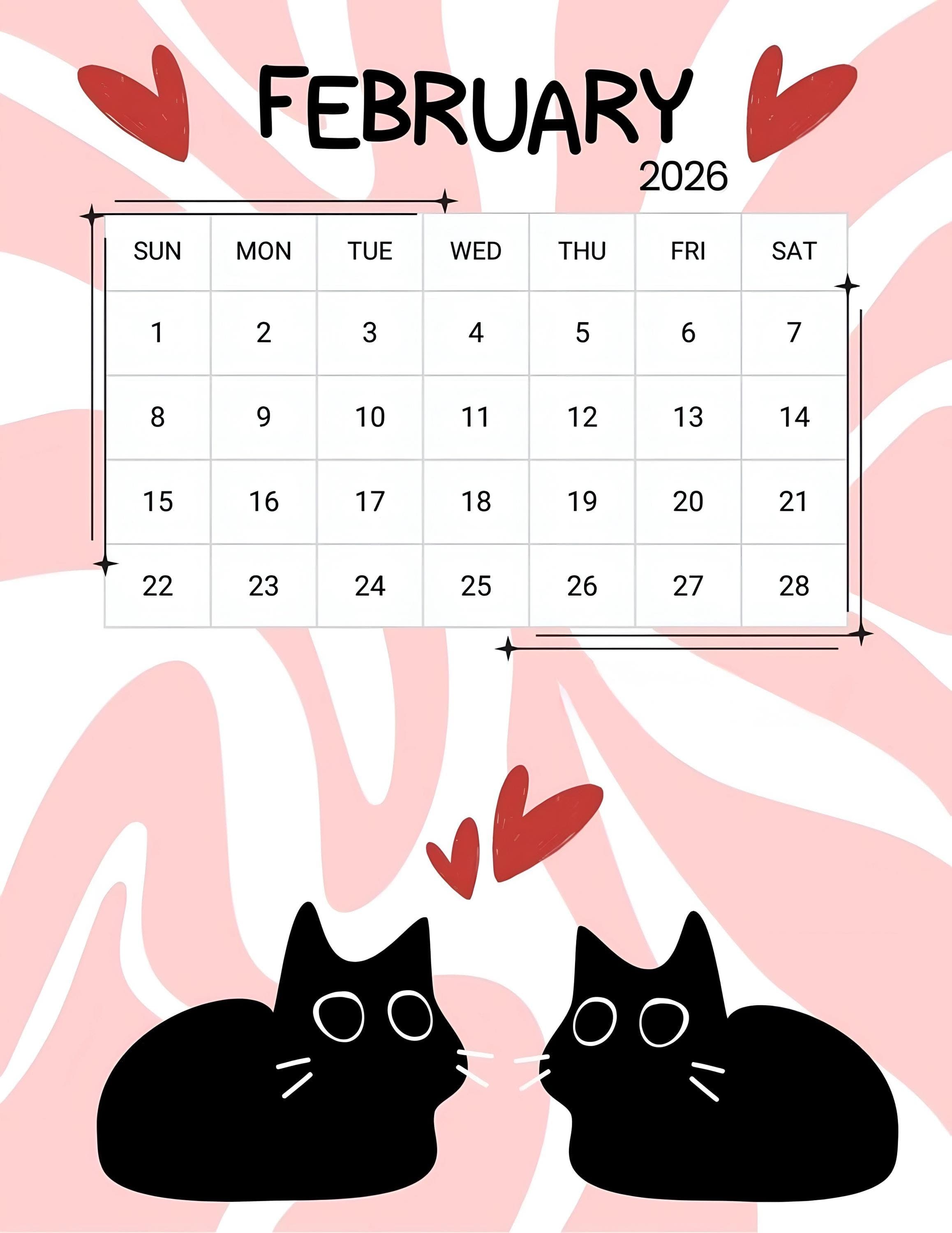 2026 Black Cat Calendar | Whimsical Illustrations, Monthly Planner (12-Month) - image 4