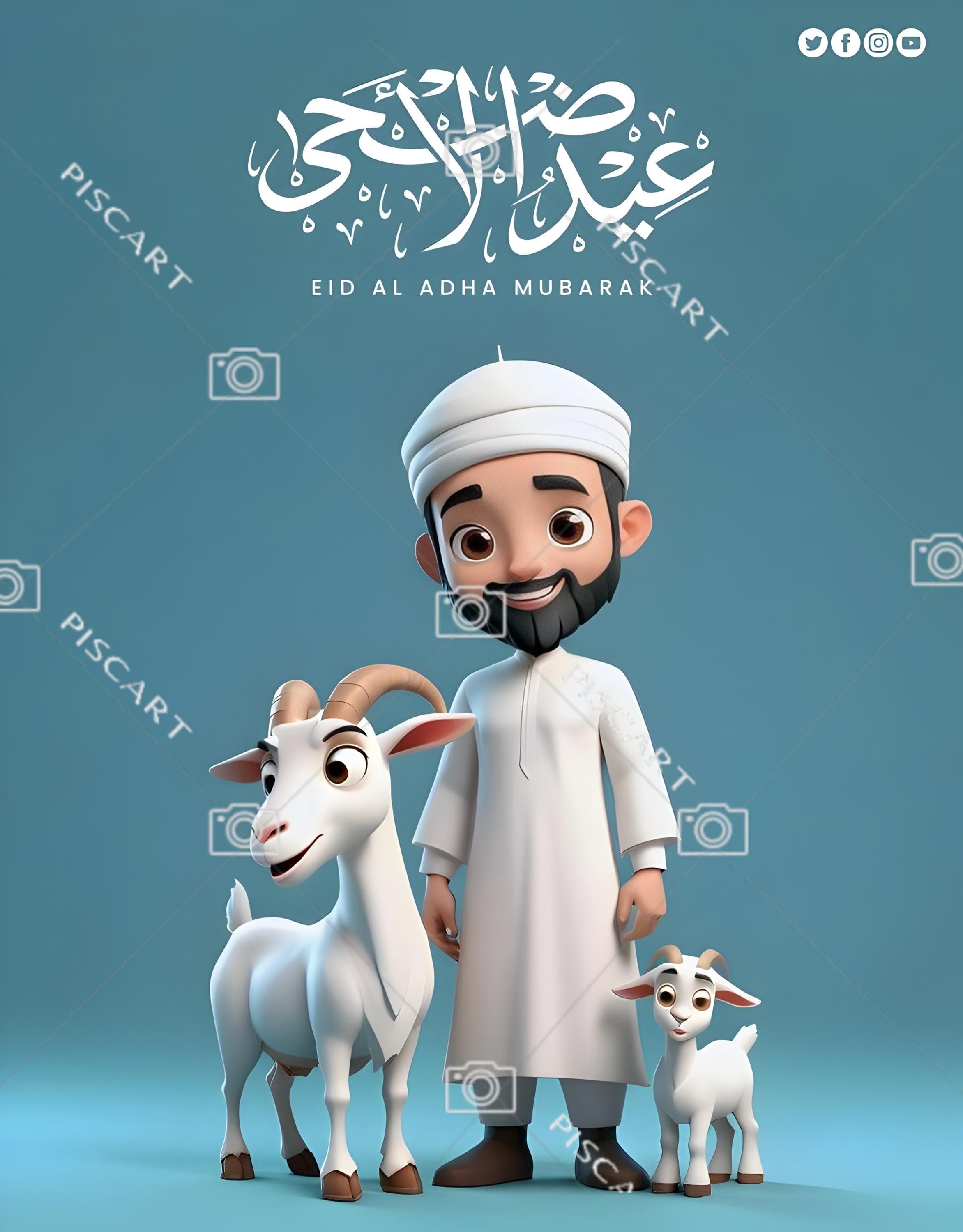 Eid Al-Adha Digital Art Bundle | Mubarak Graphics, PNG, JPG (Instant Download)