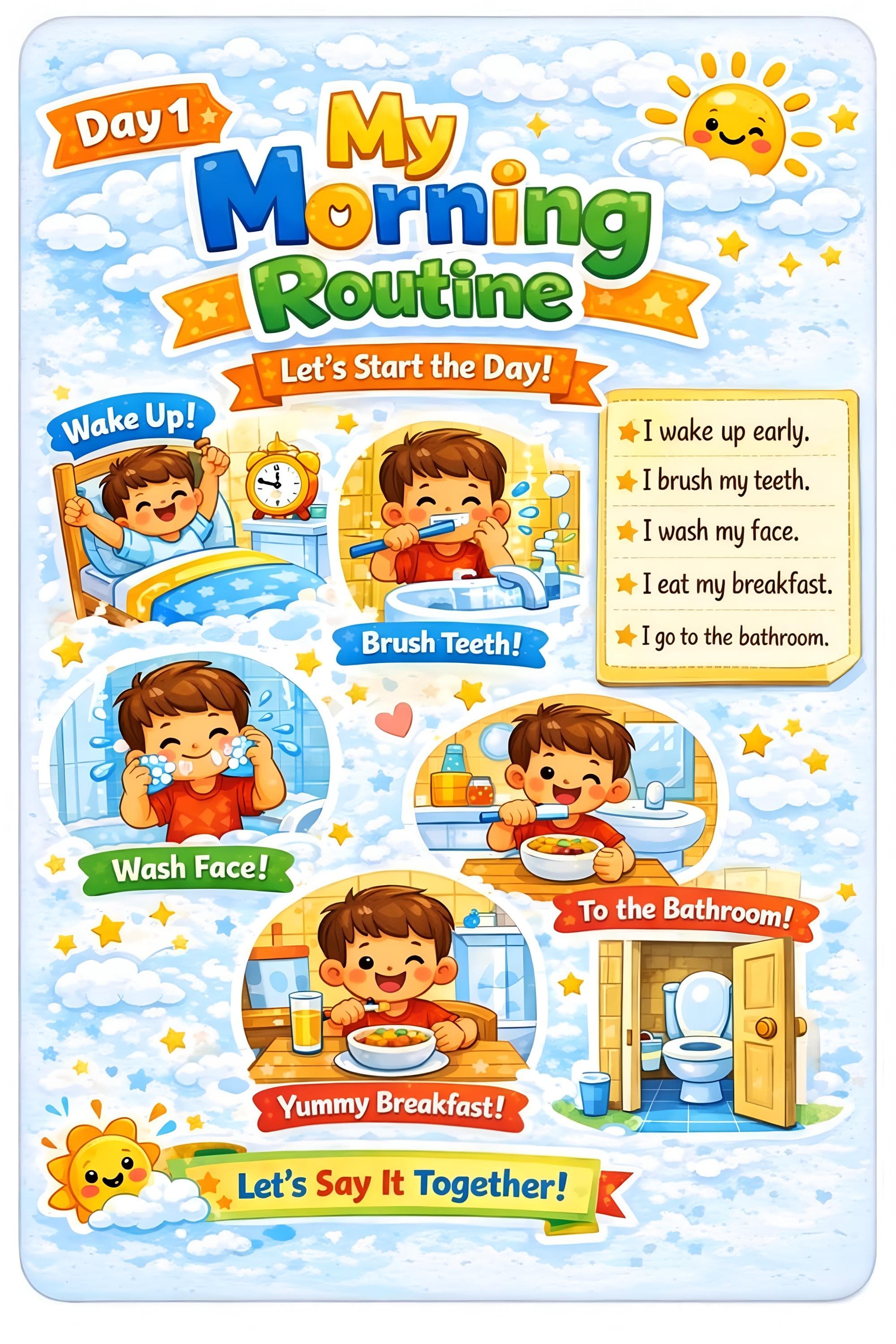 Kids Daily Routine & Manners Learning Book | Preschool Activity PDF | 38 Page - image 3