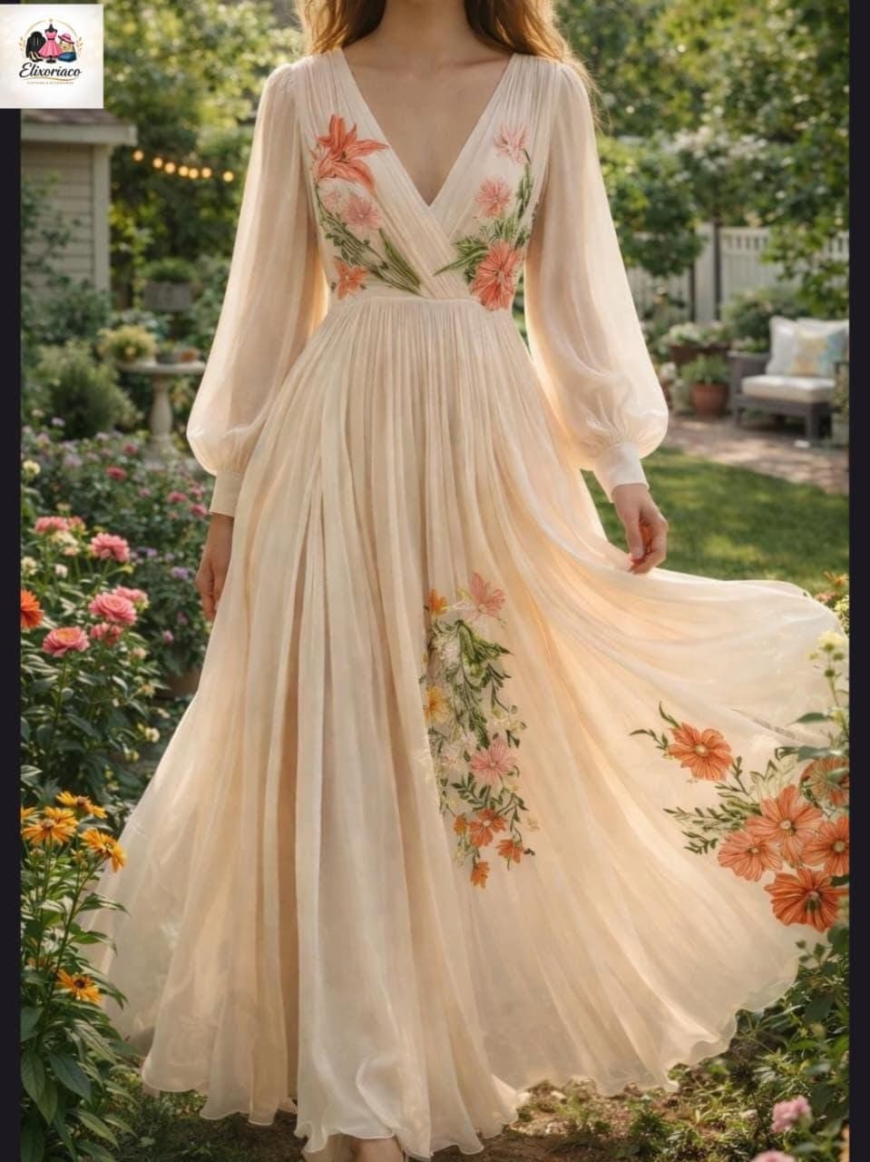 Elegant Women's Floral Maxi Dress | Romantic, Ethereal, Dreamy Dress - image 5