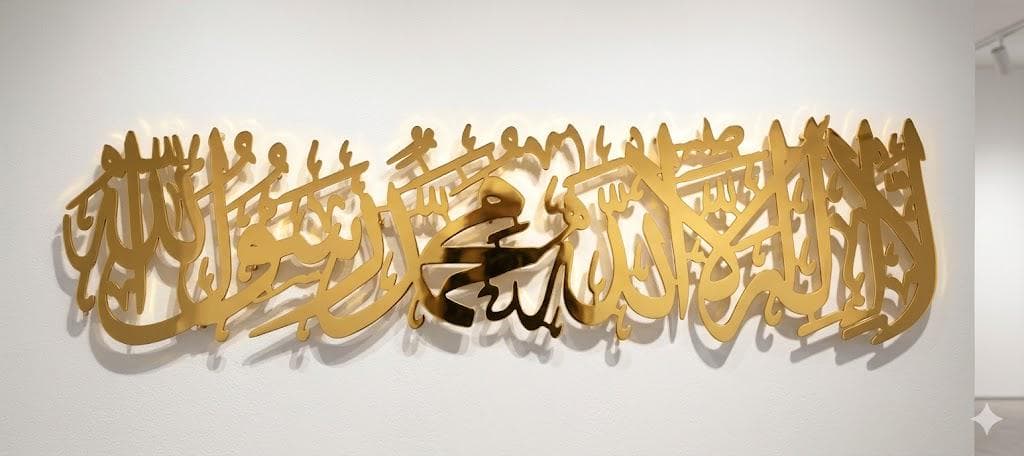 First Kalima Metal Islamic Wall Art – Arabic Calligraphy Muslim Home Decor Ramadan Eid - image 5