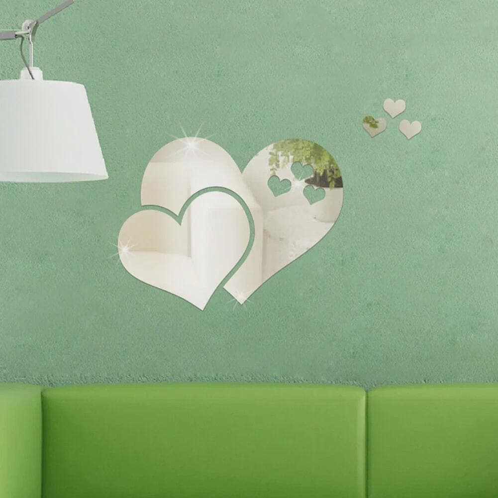 20pc Love Heart Self-Adhesive Acrylic Mirror Sticker Removable DIY For Any Room - image 5