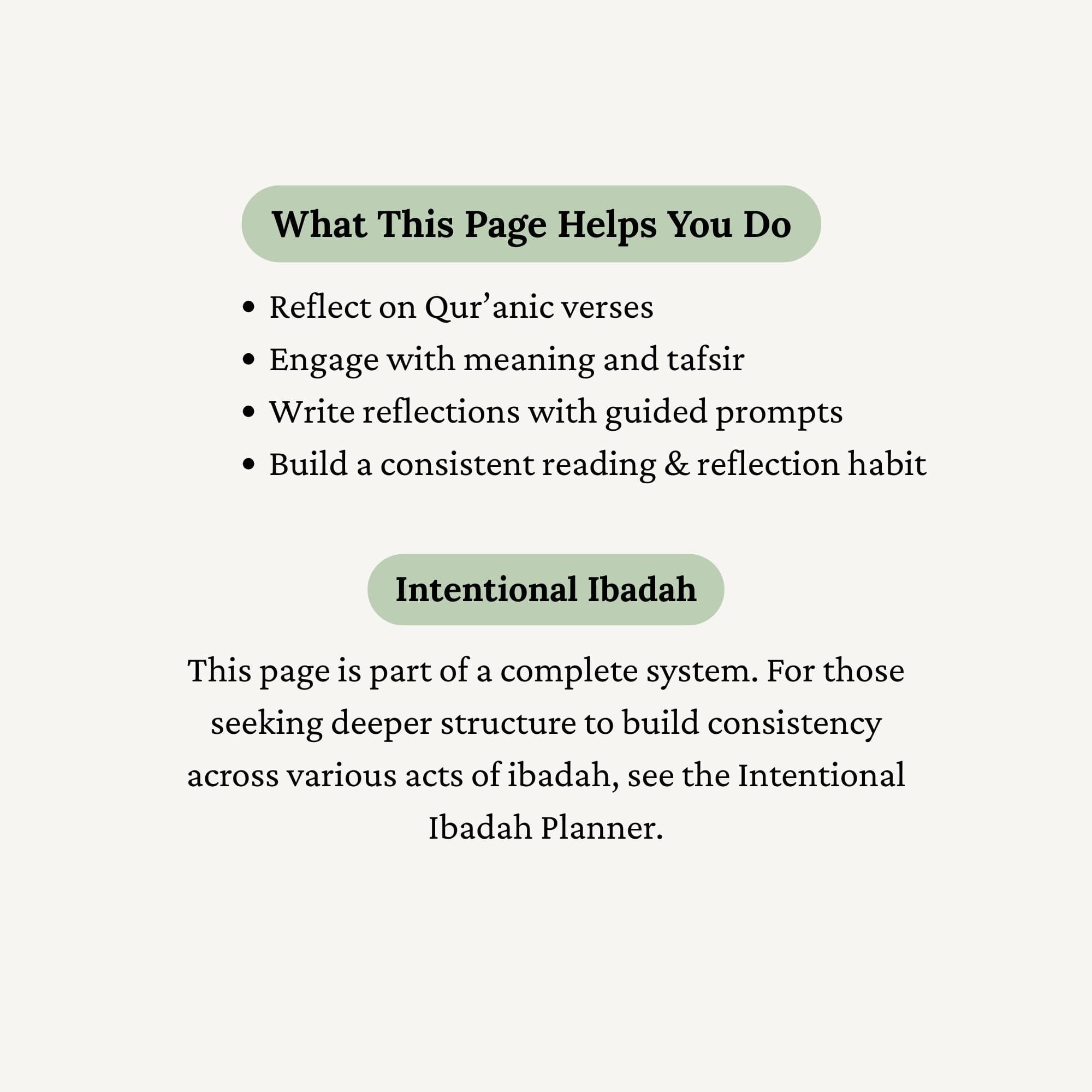 Quran Reflection Printable PDF, Islamic Journal Page, Muslim Planner Page, Quran Study Worksheet, Tafsir Reflection, Ayat Tracker, Ibadah - image 3