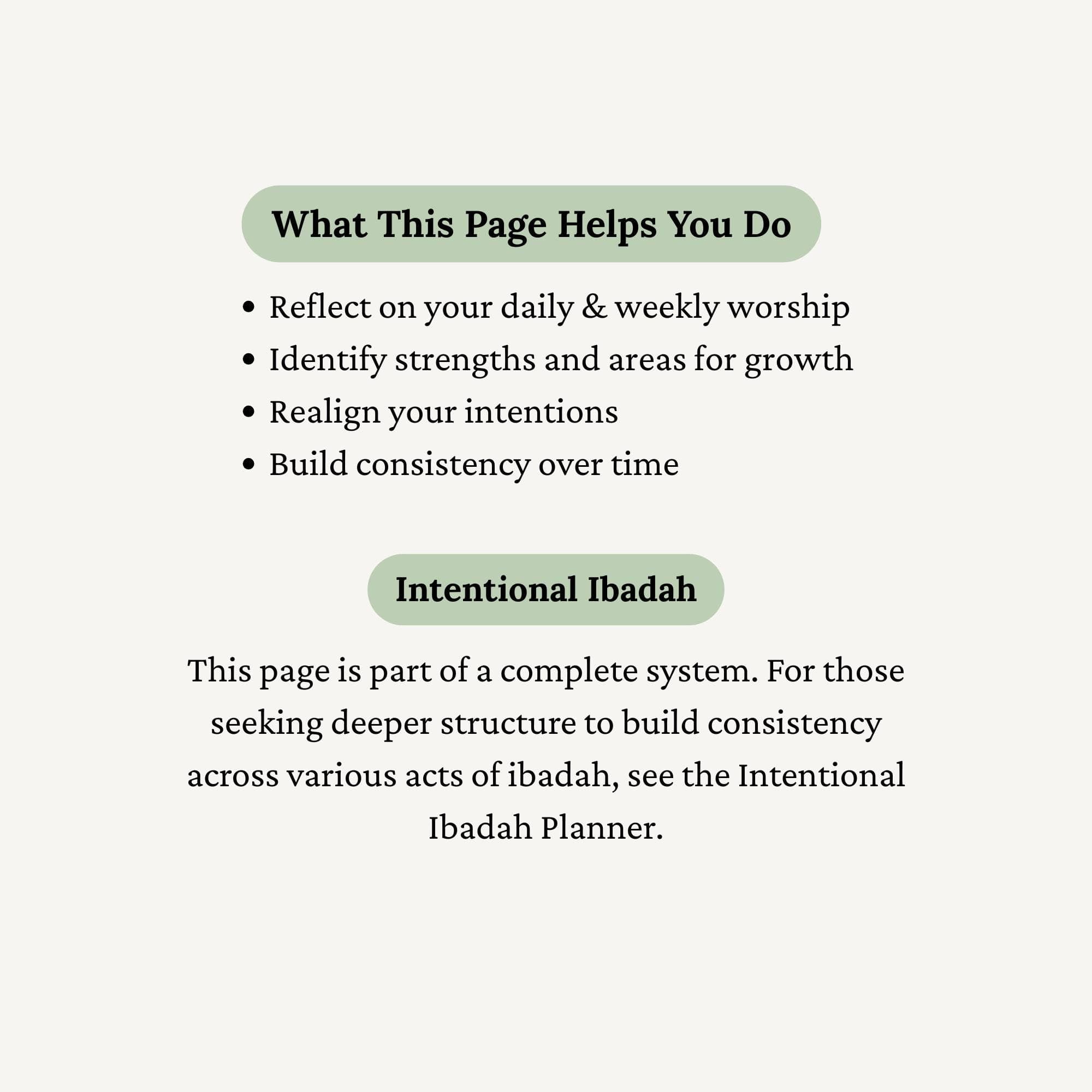 Weekly Ibadah Reflection Printable PDF, Islamic Planner Page, Muslim Weekly Review, Worship Tracker, Reflection Worksheet, Ibadah, Quran - image 3