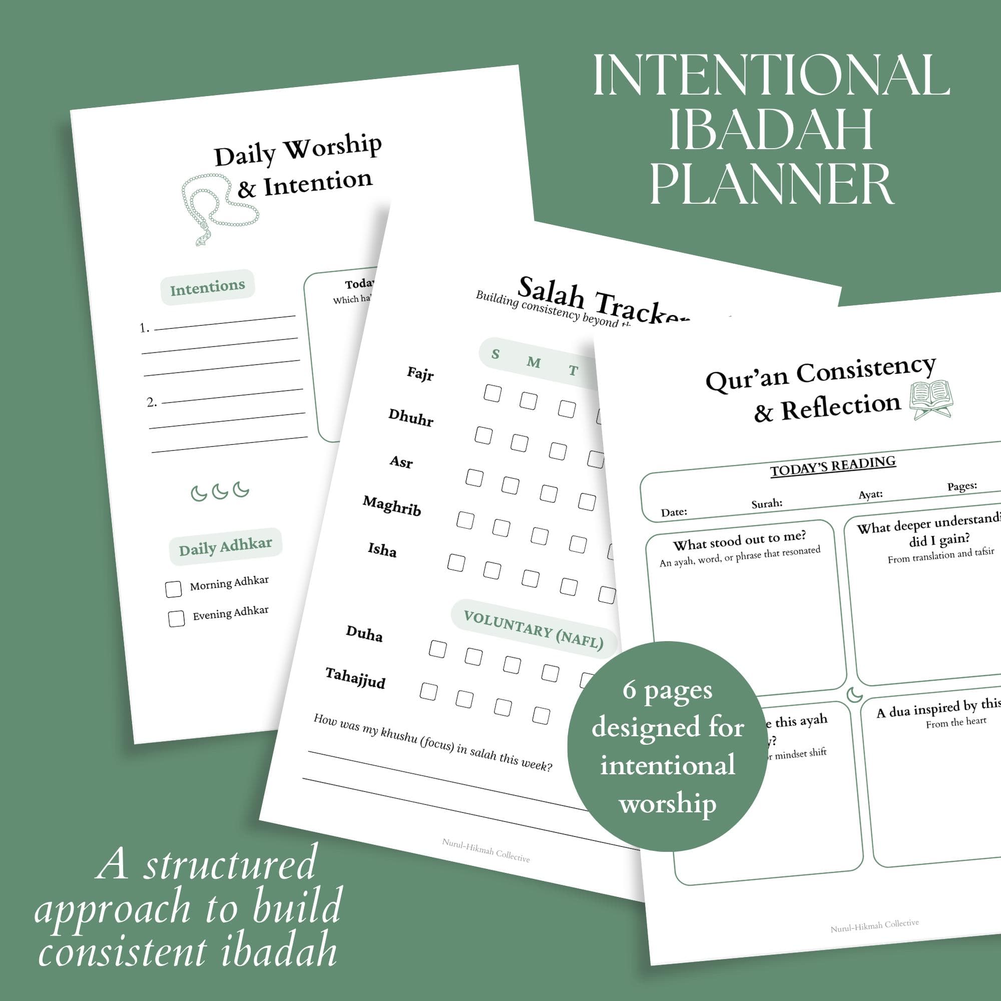 Islamic Ibadah Planner + Dhikr Guide Set Printable PDF, Daily Worship Planner + Authentic Dhikr with Meaning & Reflection, Adhkar, Habits - image 5