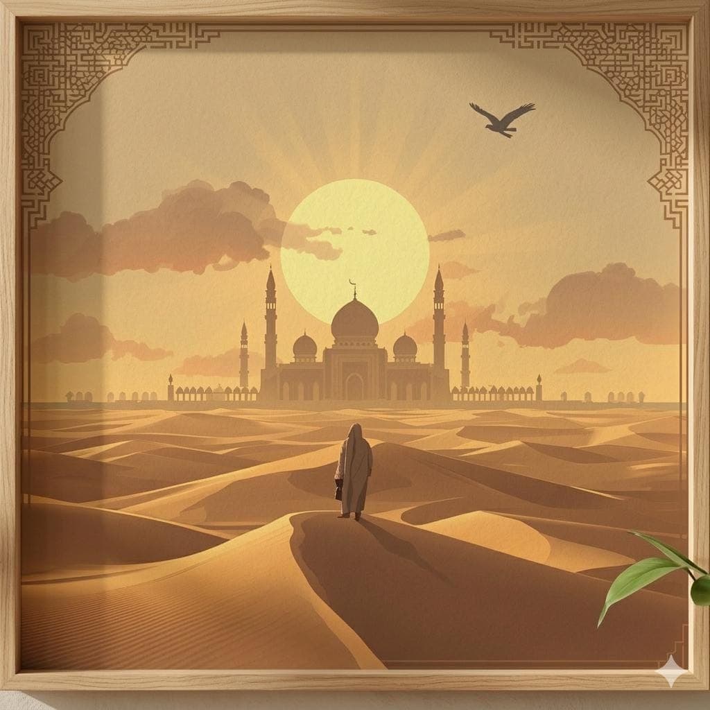 Arabic Desert Wall Art, Islamic Fantasy Print, Boho Neutral Decor - image 4