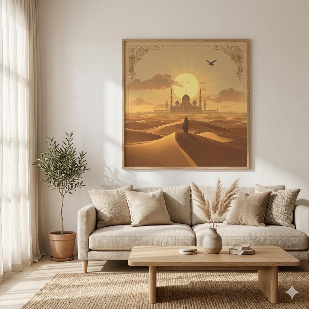 Arabic Desert Wall Art, Islamic Fantasy Print, Boho Neutral Decor - image 5