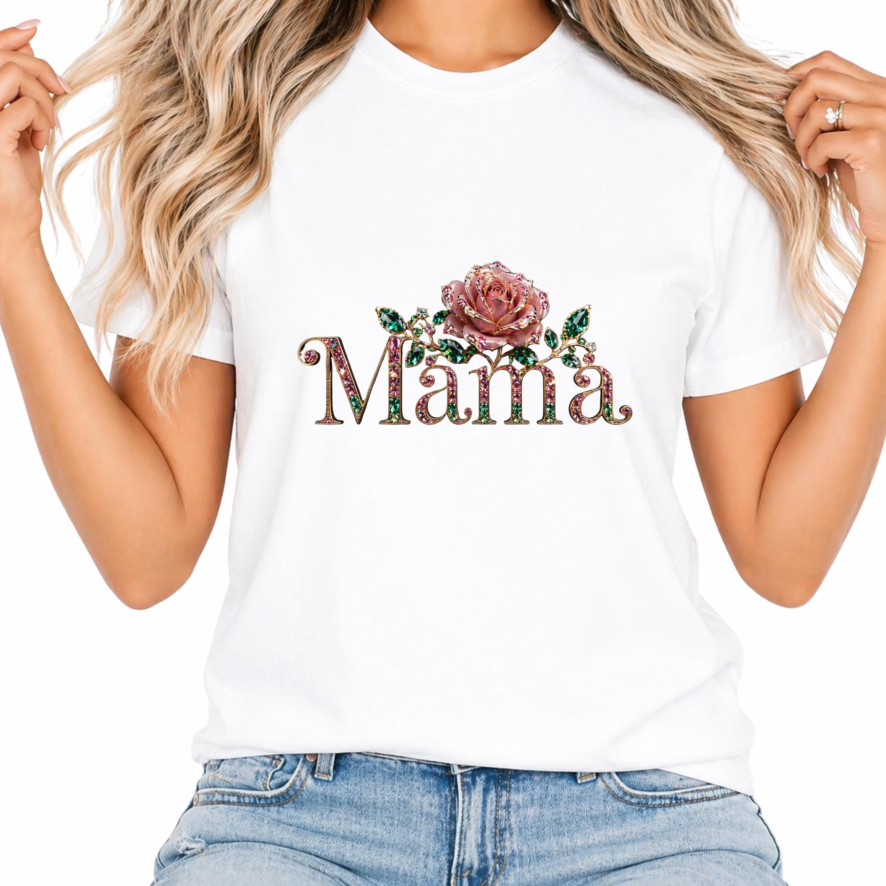 Mama Jewelry Design PNG: Sparkling Rose Clipart (Digital Download) - image 5