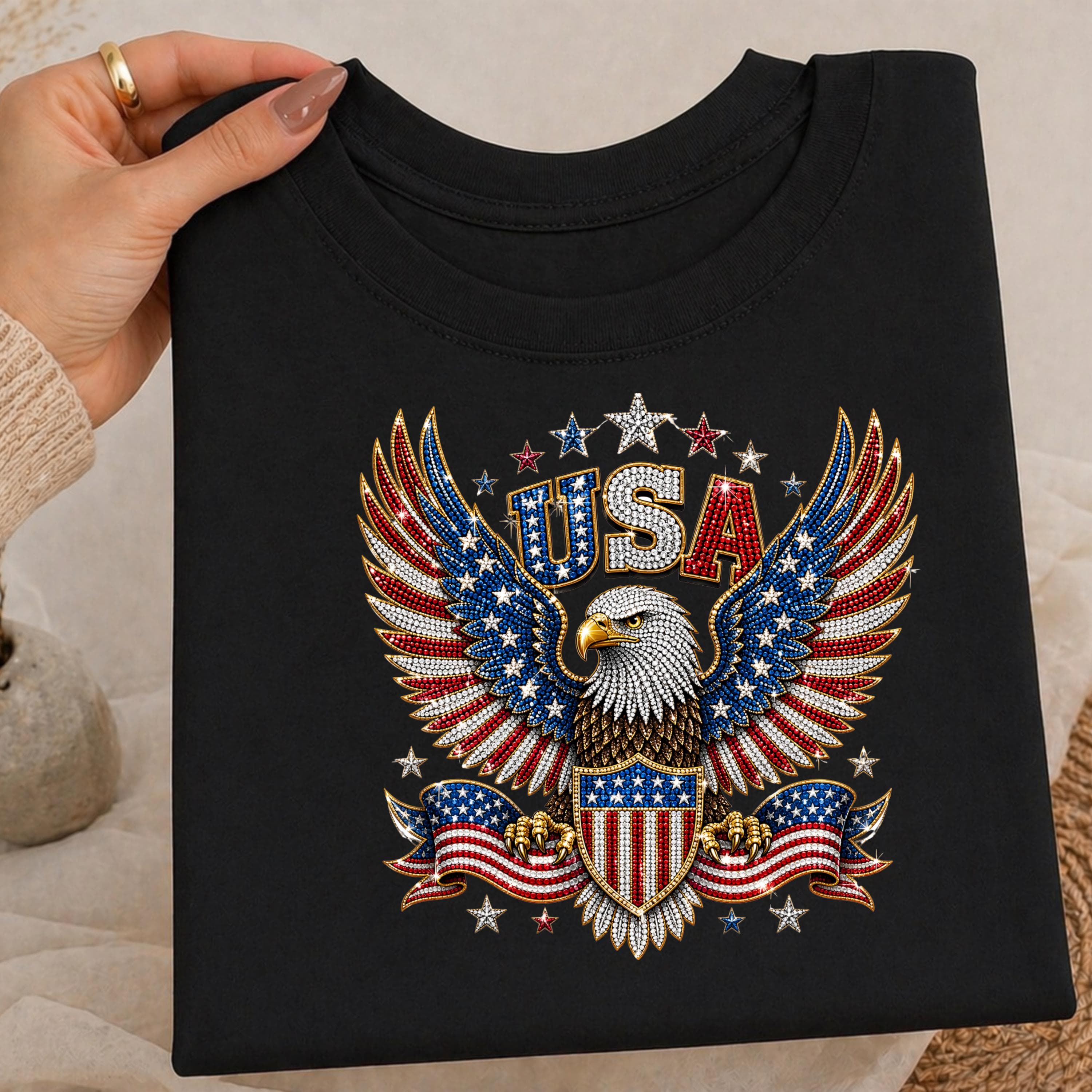 USA Eagle Sublimation Design: Patriotic Stars and Stripes PNG (Digital Download)