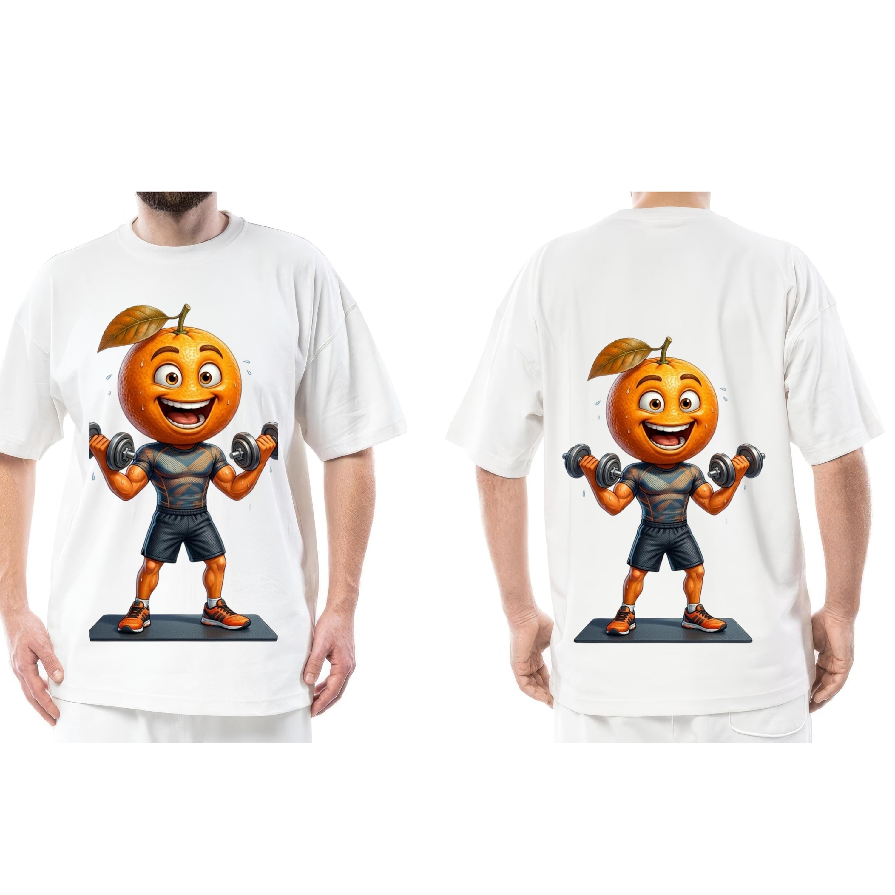 Funny Orange Workout PNG, Kawaii Fitness Fruit, Gym Character Sublimation Design (Digital Download) - image 5