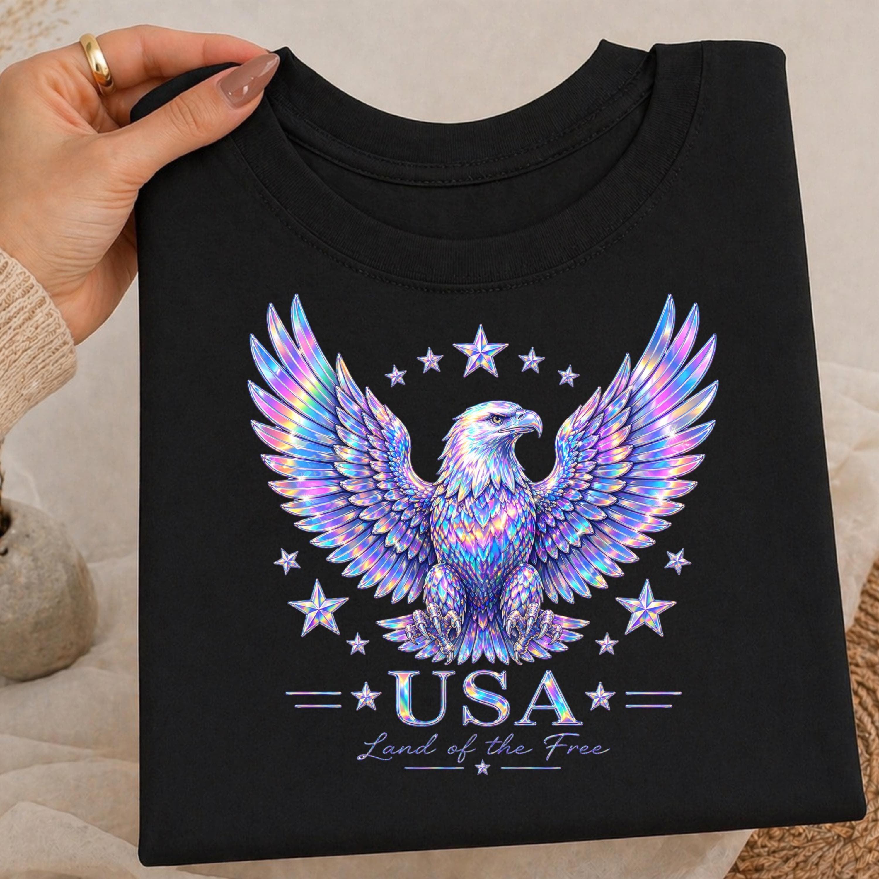 Holographic Eagle PNG, Patriotic Sublimation Design, American Shirt Art (Digital Download) - image 4