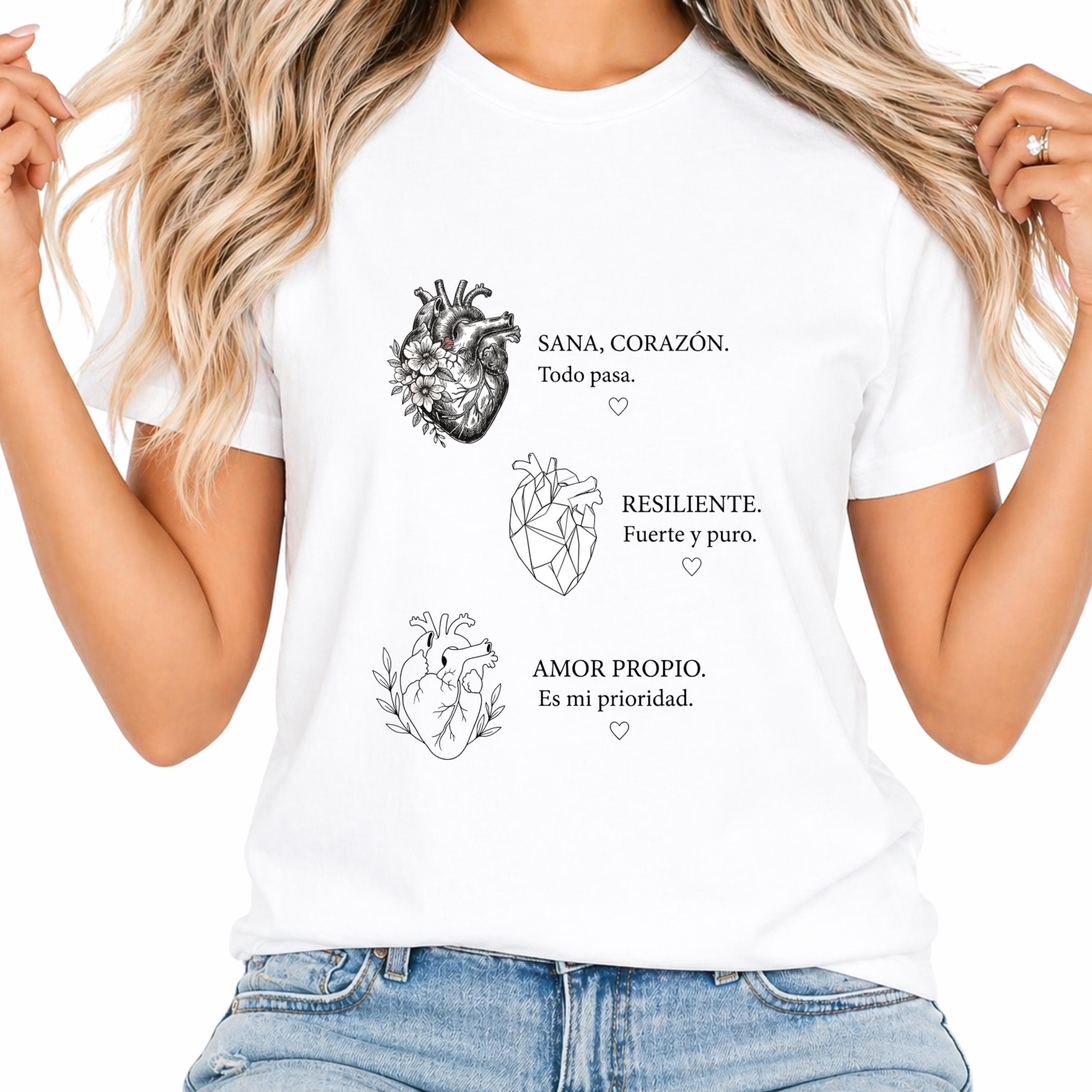 Floral Anatomical Heart PNG | Spanish Quotes T-Shirt Design (Digital Download) - image 4