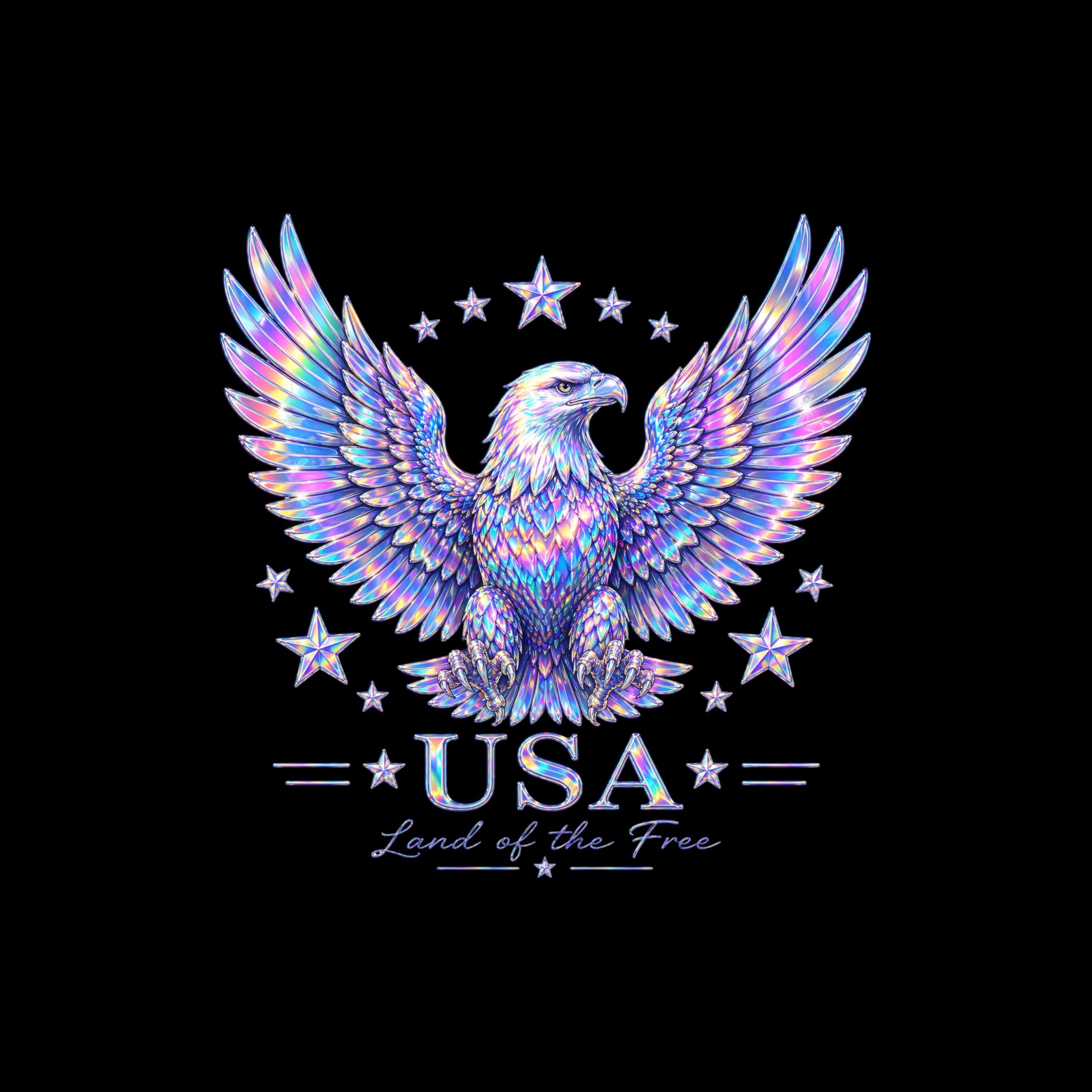 Holographic Eagle PNG, Patriotic Sublimation Design, American Shirt Art (Digital Download) - image 5