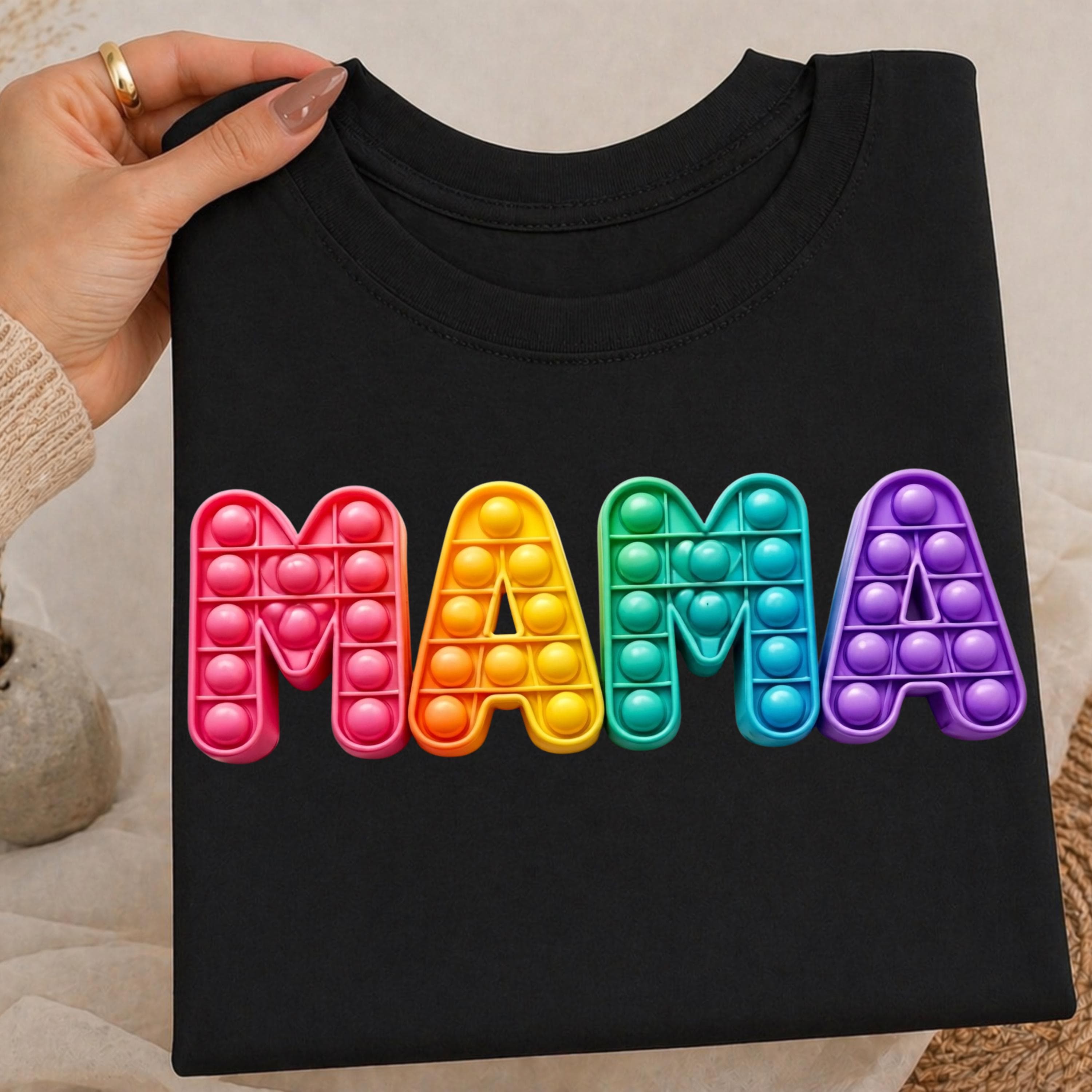 Design MAMA Pop It PNG Design: Rainbow Fidget Sensory Art (Digital Download) - image 3