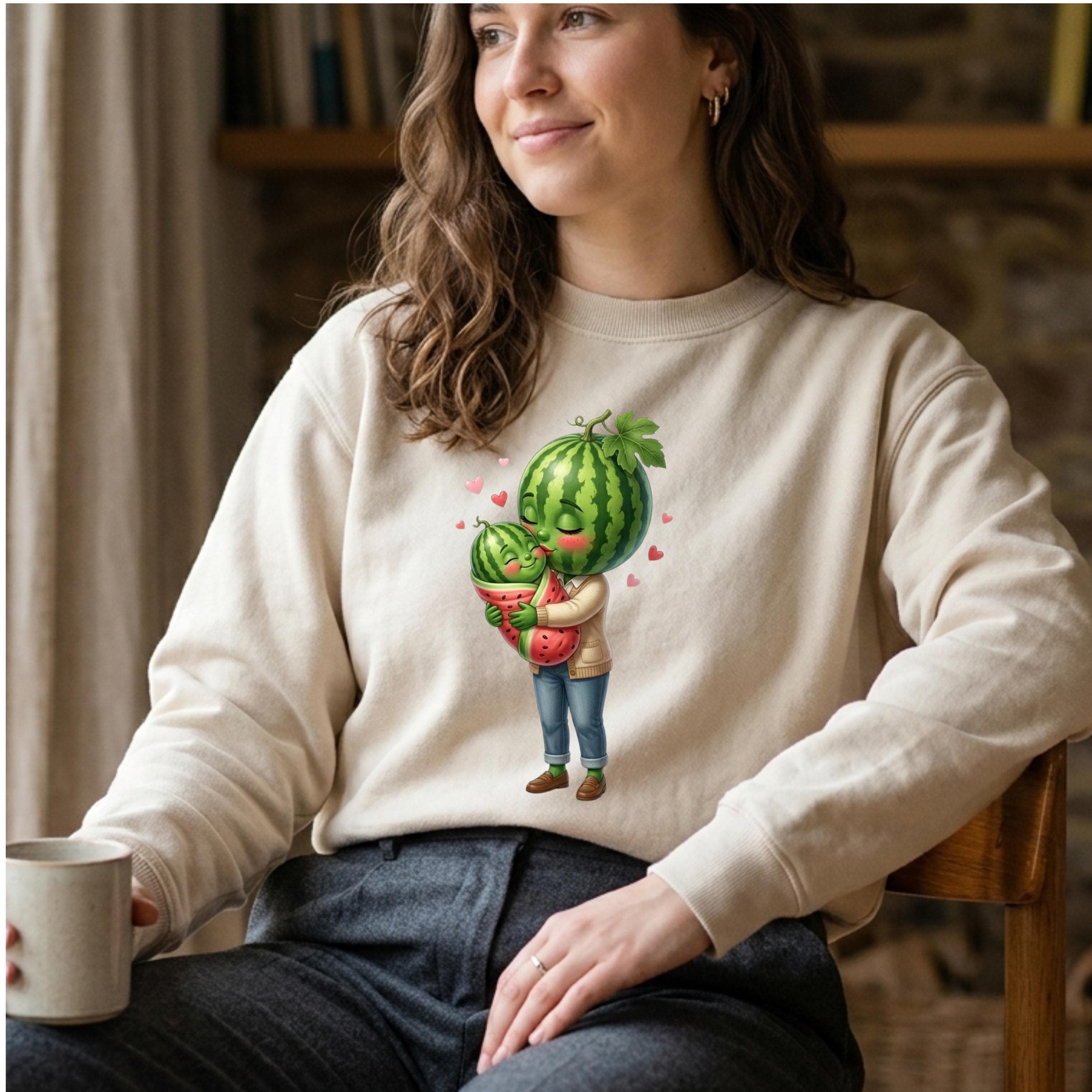 Watermelon Mom Baby 3D PNG, Kawaii Fruit Family Sublimation Design (Digital Download) - image 4
