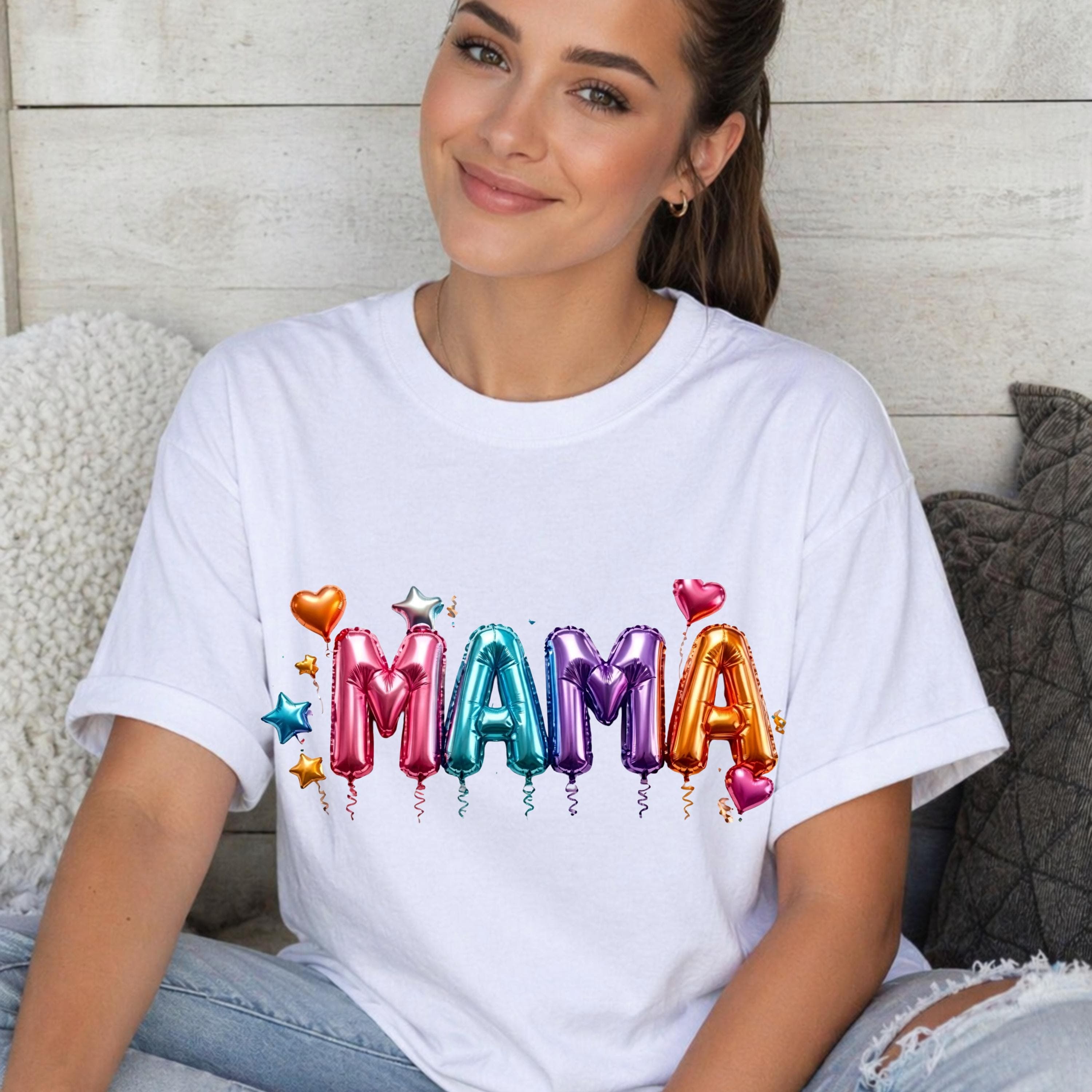 Design Mama Balloon PNG 3D | Colorful Foil Letters, Hearts, Stars (Digital Download) - image 4