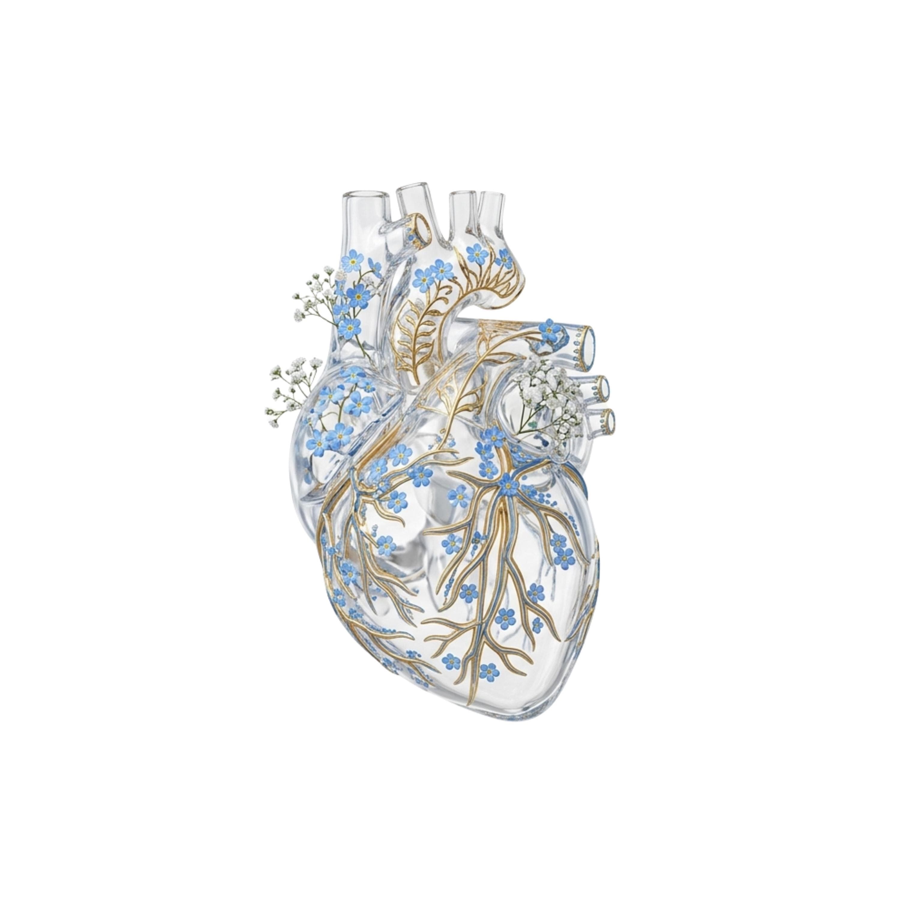 20 Design Anatomical Heart PNG Bundle, Gothic Heart Clipart, Transparent floral Download - image 3