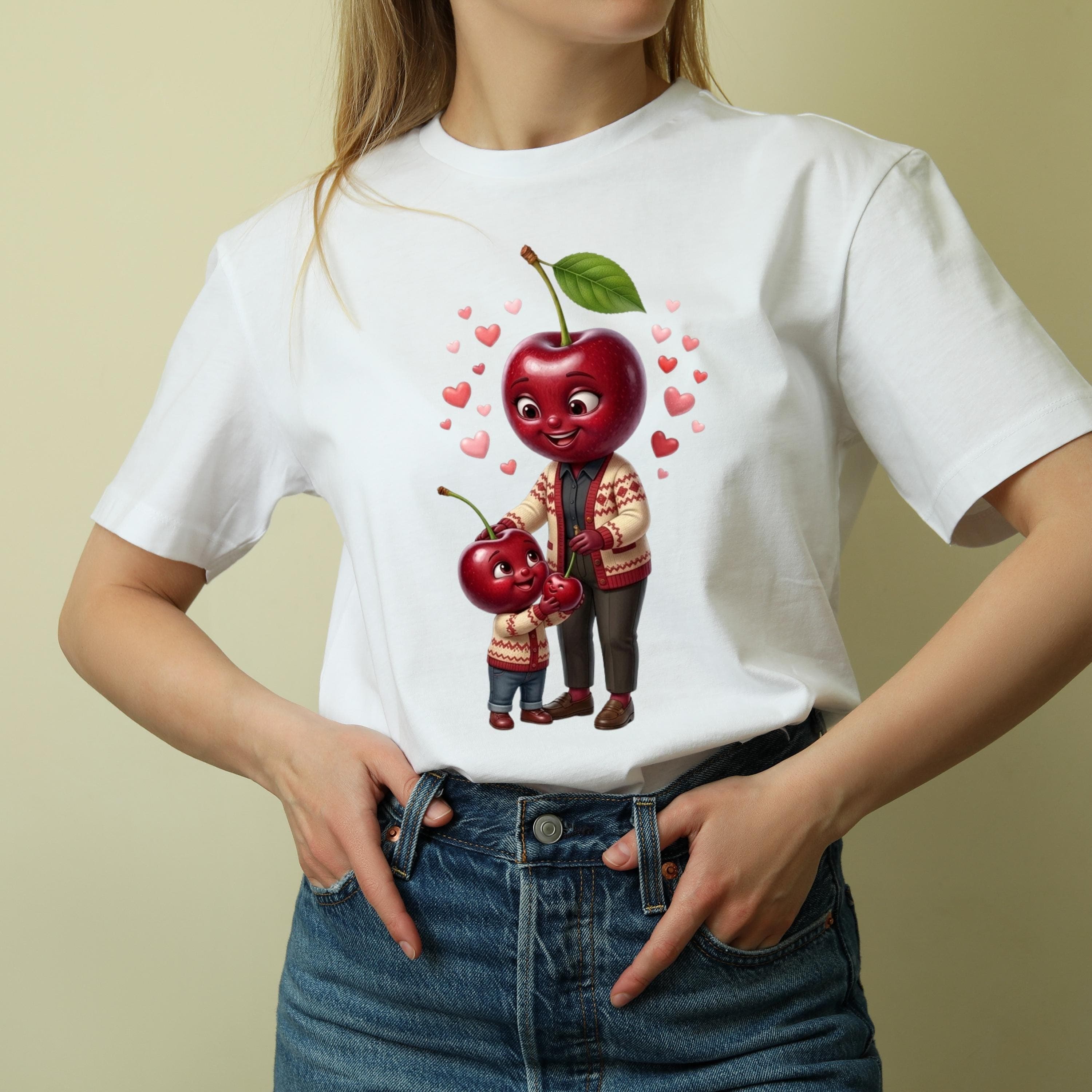 Cherry Mom and Baby PNG, Kawaii Fruit Family Sublimation Design (Digital Download) - image 5