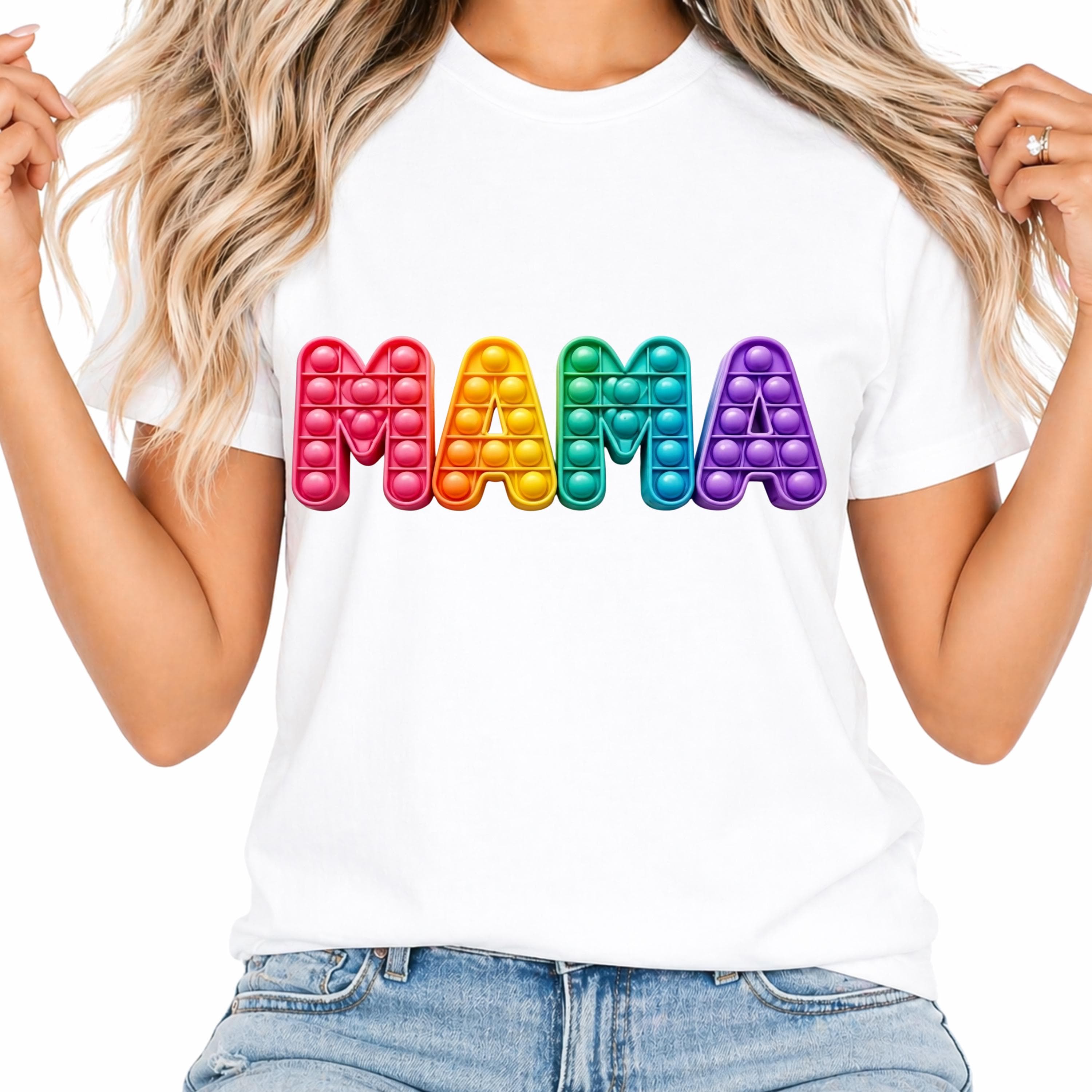 Design MAMA Pop It PNG Design: Rainbow Fidget Sensory Art (Digital Download) - image 4