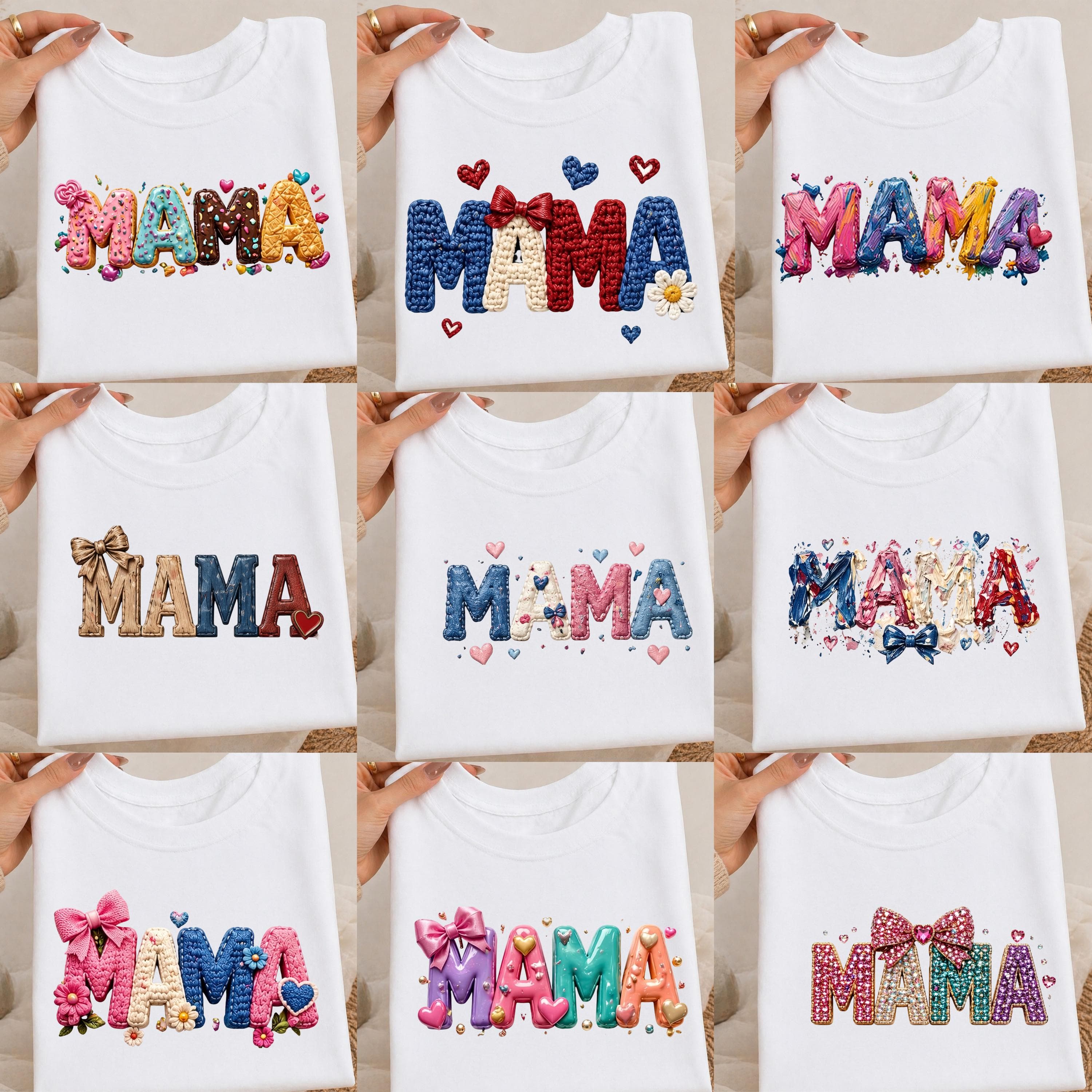 Mama PNG Bundle, 33 Sublimation Designs, Coquette Floral Mama Shirt (Digital Download)