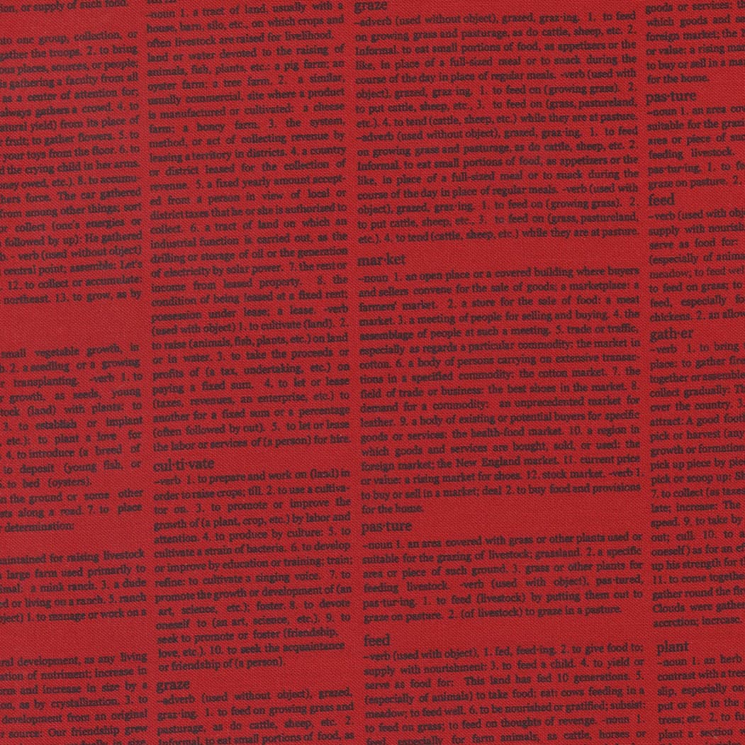 Graze Newsprint Red 55604 26 by Sweetwater - Moda- 1 Yard